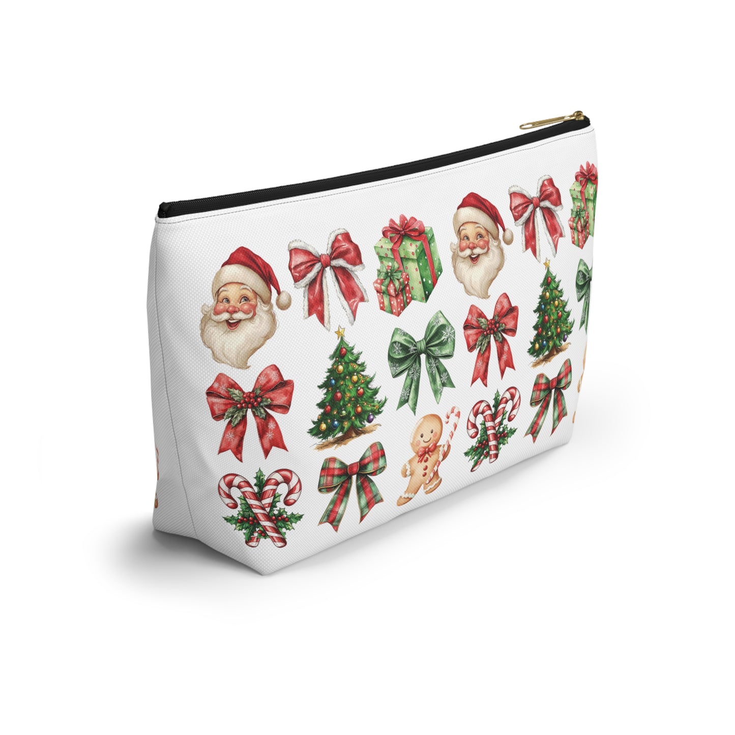 Christmas Football and bows,  Accessory Pouch w T-bottoms