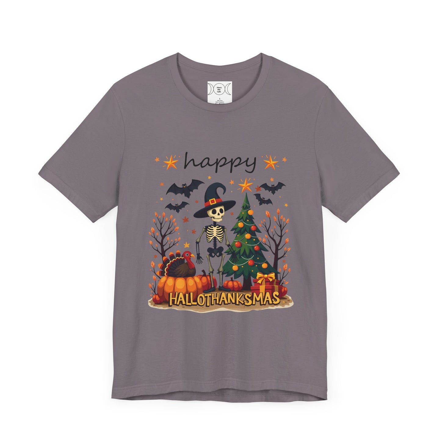 Happy hellothanksmas, , Unisex Jersey Short Sleeve Tee ( No sleeve design)