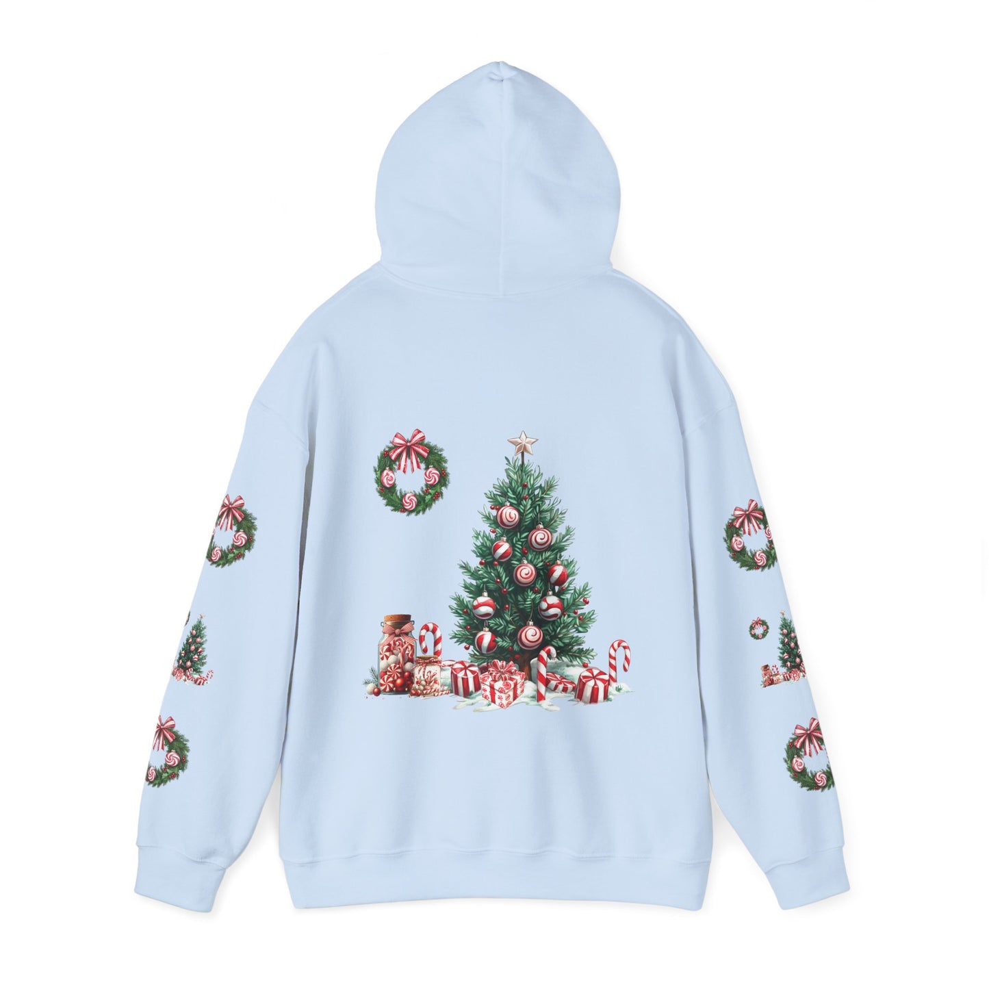 Peppermint Christmas,  Unisex Heavy Blend™ Hooded Sweatshirt (no side arm design)