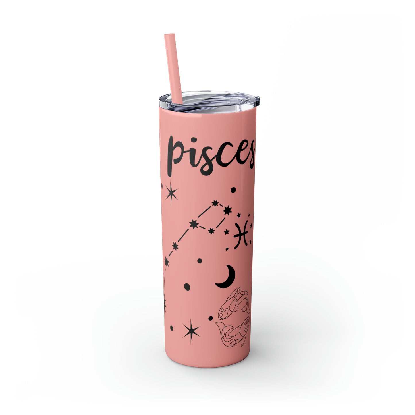 Pisces , Skinny Tumbler with Straw, 20oz