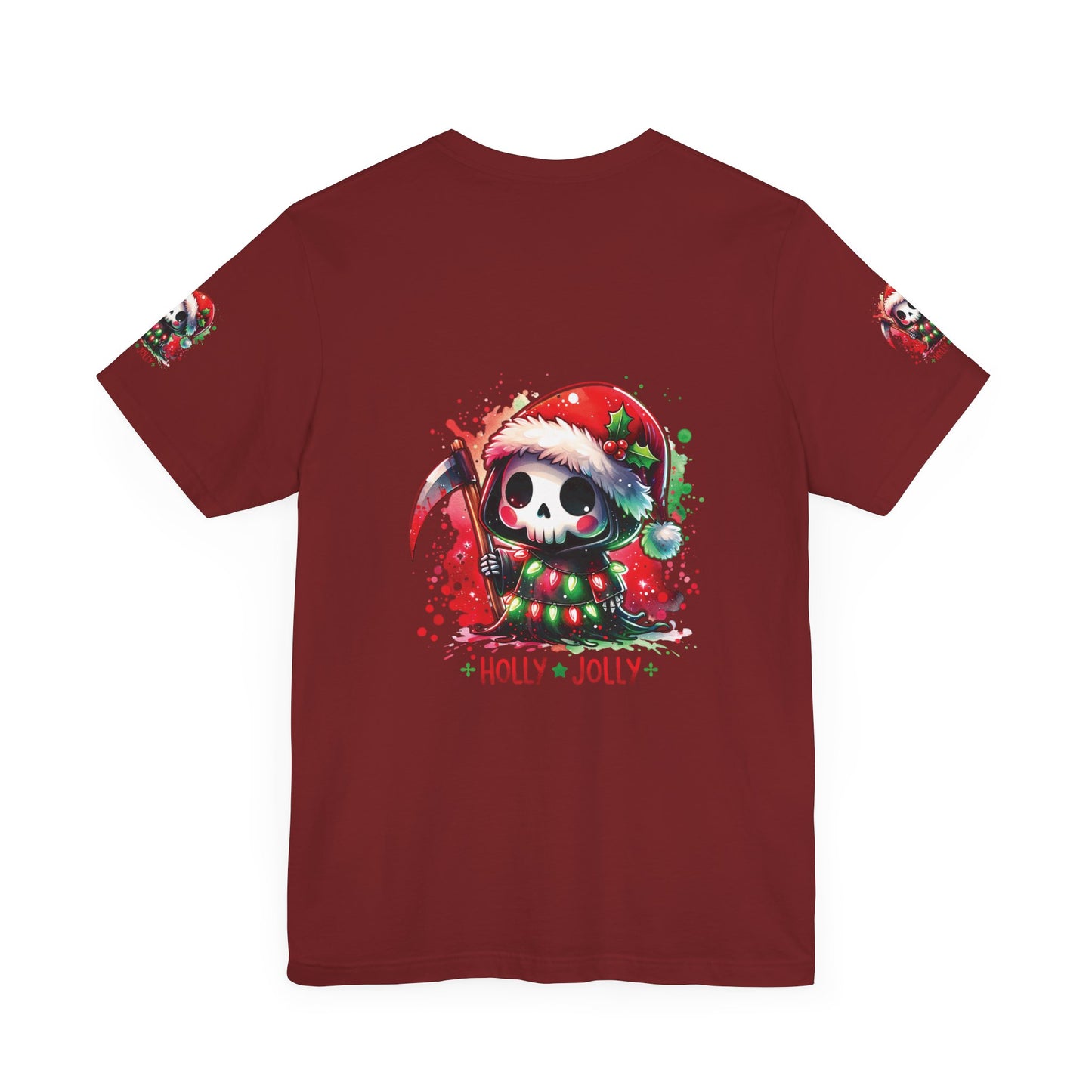 Copy of Holly jolly , Unisex Jersey Short Sleeve Tee ( sleeve design)