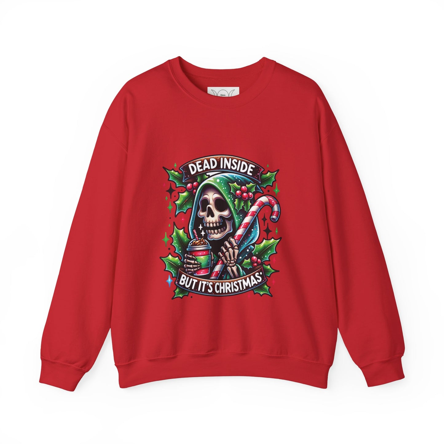 Dead inside but it’s Christmas, ™ Crewneck Sweatshirt ( sleeve design )