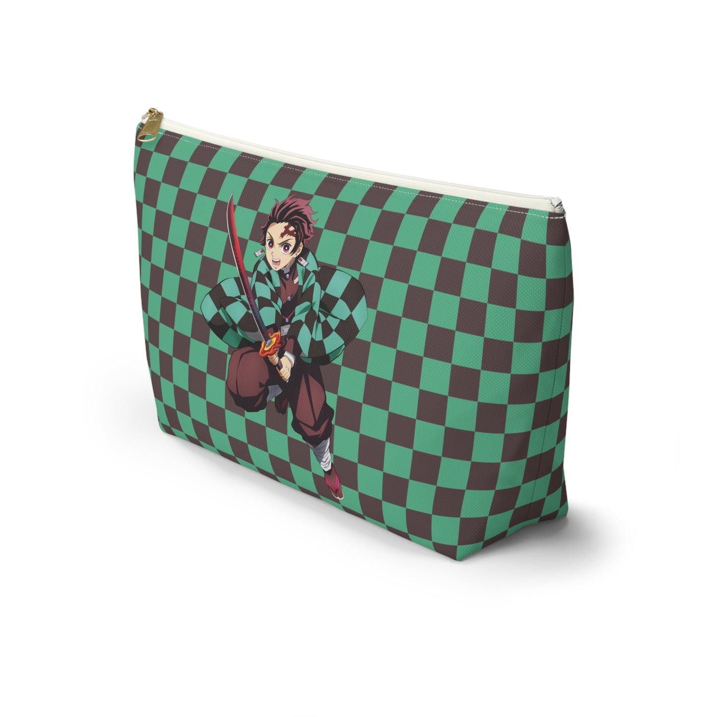 Black & green checkers   Accessory Pouch w T-bottoms