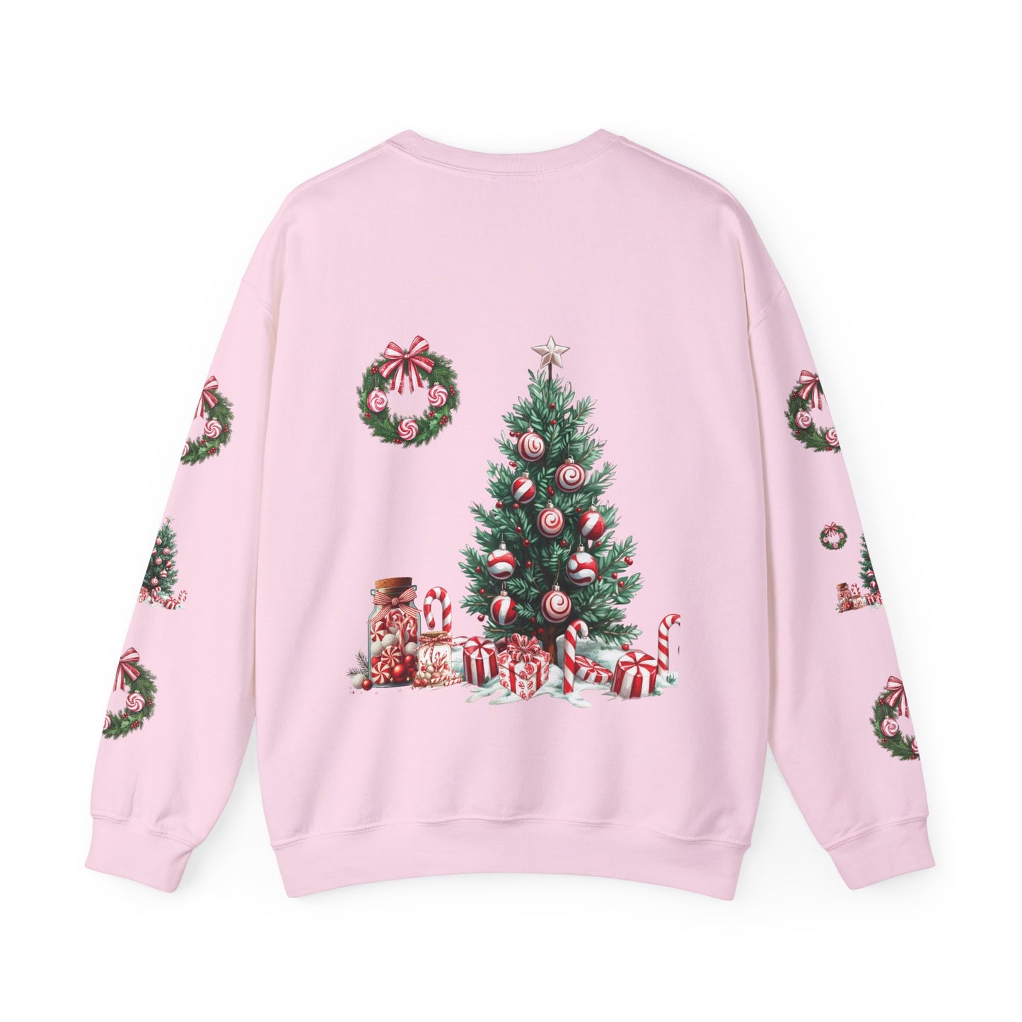 Peppermint Christmas, ™ Crewneck Sweatshirt ( sleeve design )