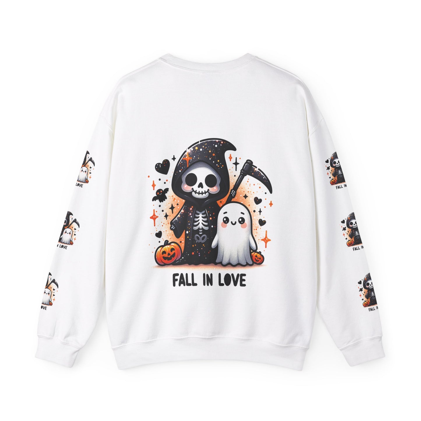 Fall in love, ™ Crewneck Sweatshirt ( sleeve design )