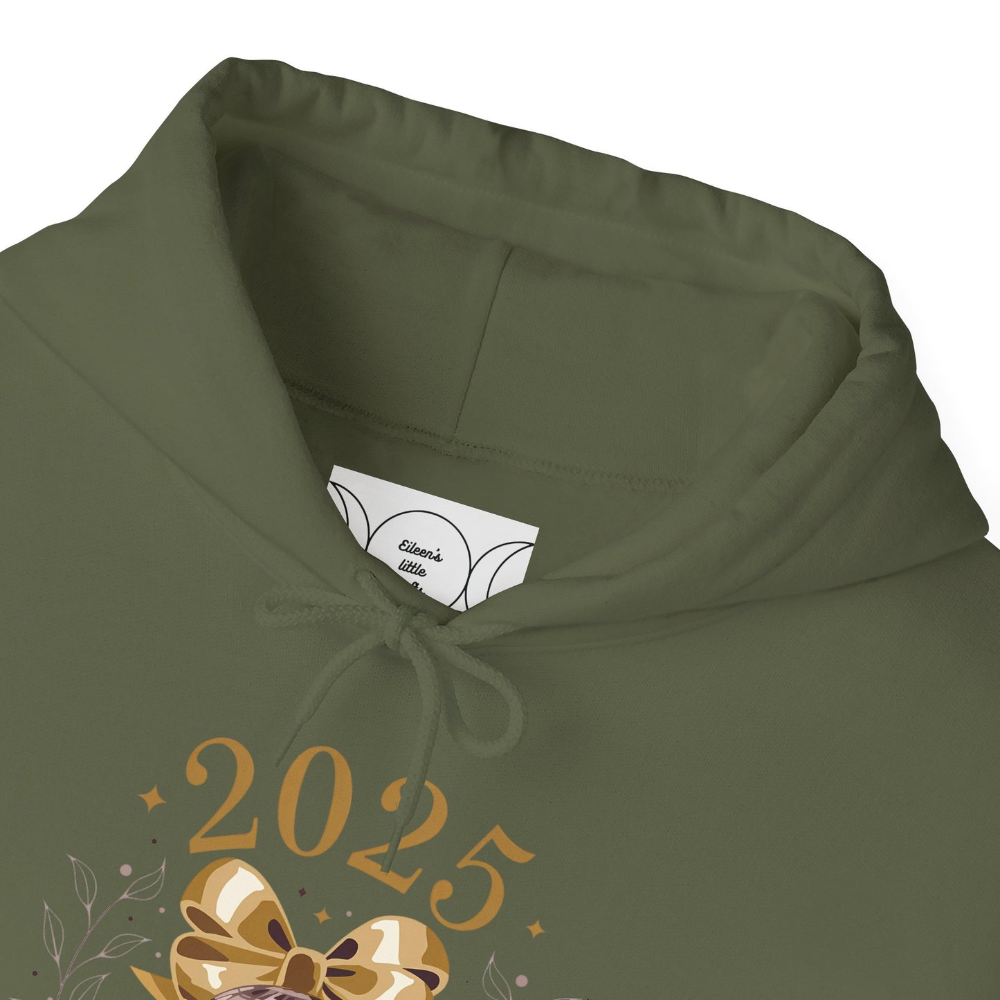 Happy new year, Unisex Heavy Blend™ Hooded Sweatshirt (sleeve arm design)