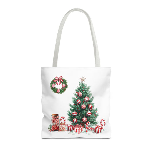 Peppermint Christmas, Tote Bag (AOP)