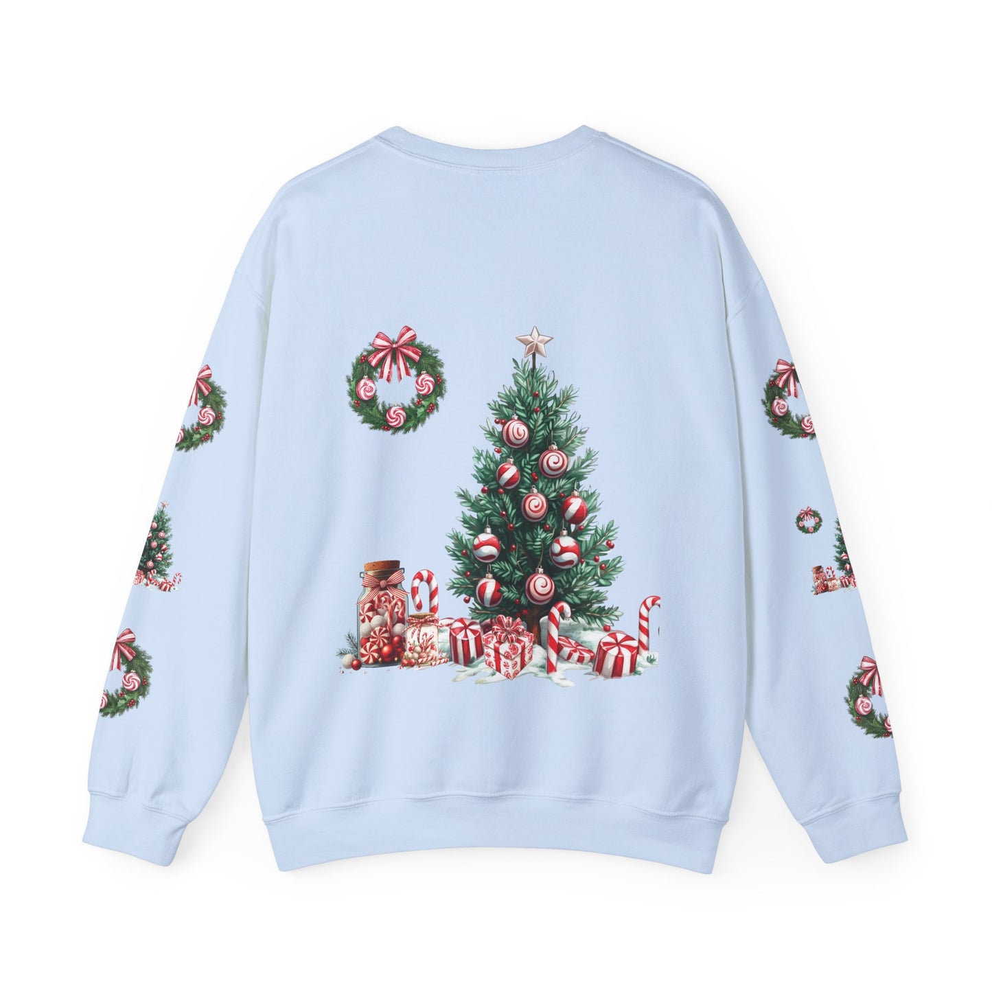 Peppermint Christmas, ™ Crewneck Sweatshirt ( sleeve design )