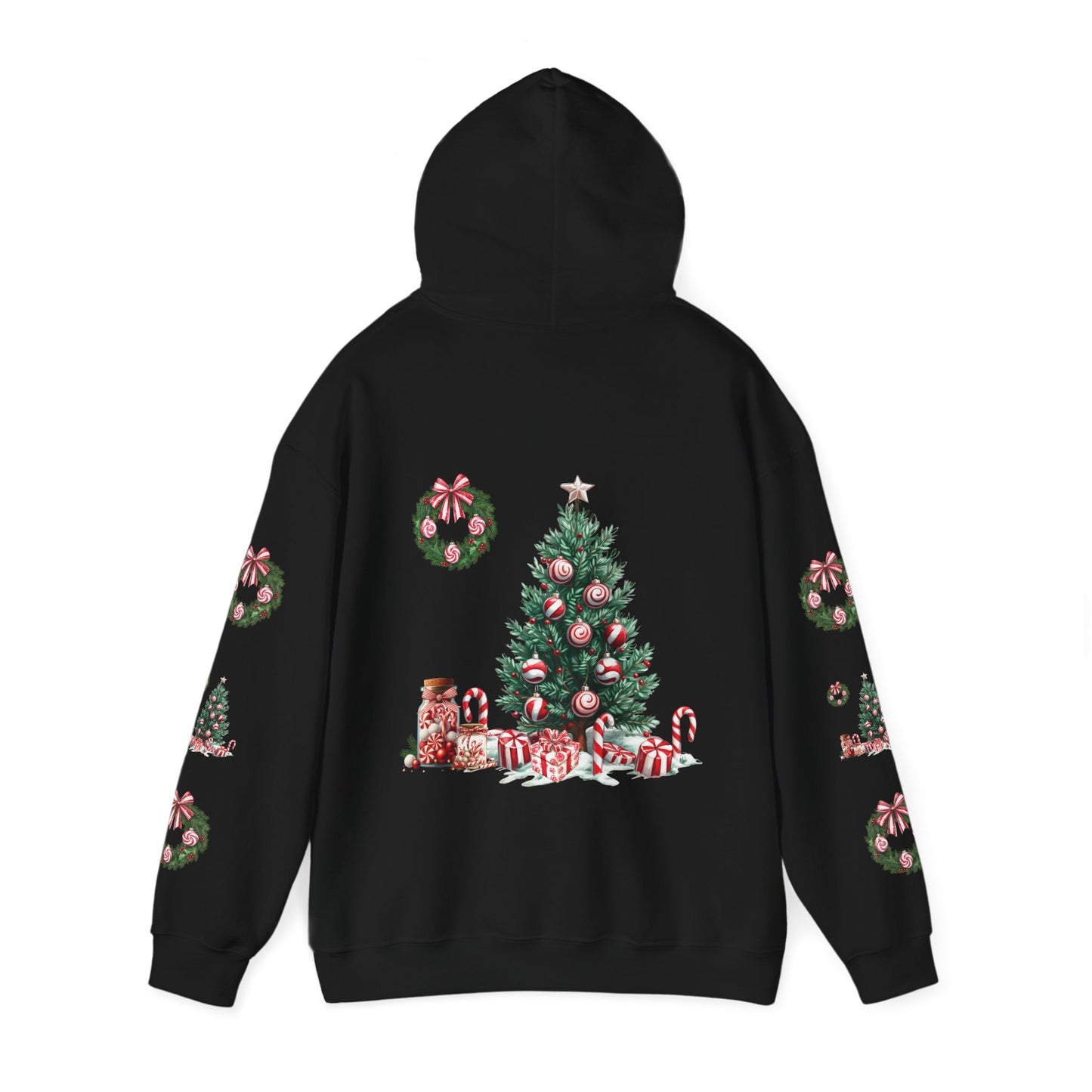 Peppermint Christmas,  Unisex Heavy Blend™ Hooded Sweatshirt (no side arm design)