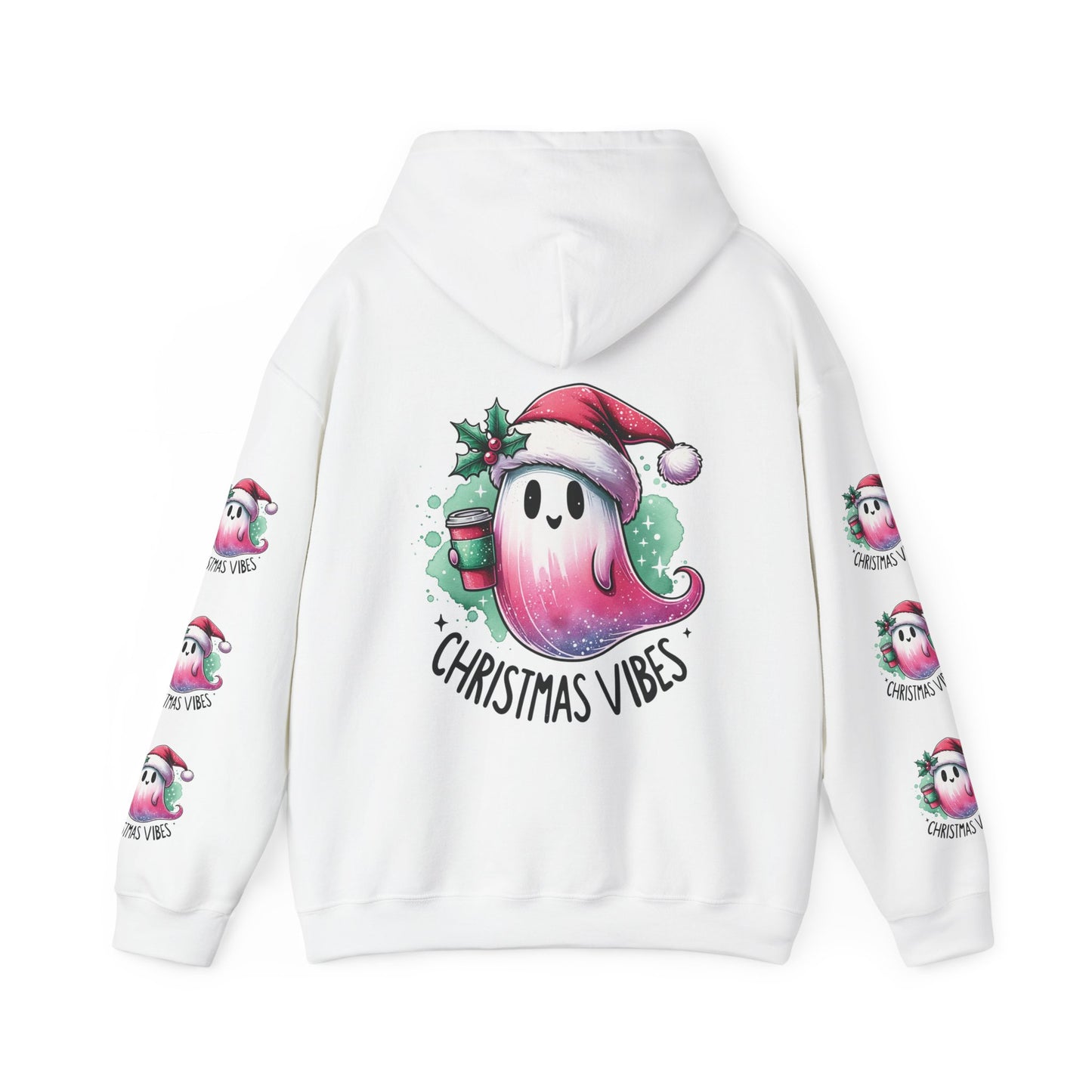 Christmas vibes , Unisex Heavy Blend™ Hooded Sweatshirt (side arm design)