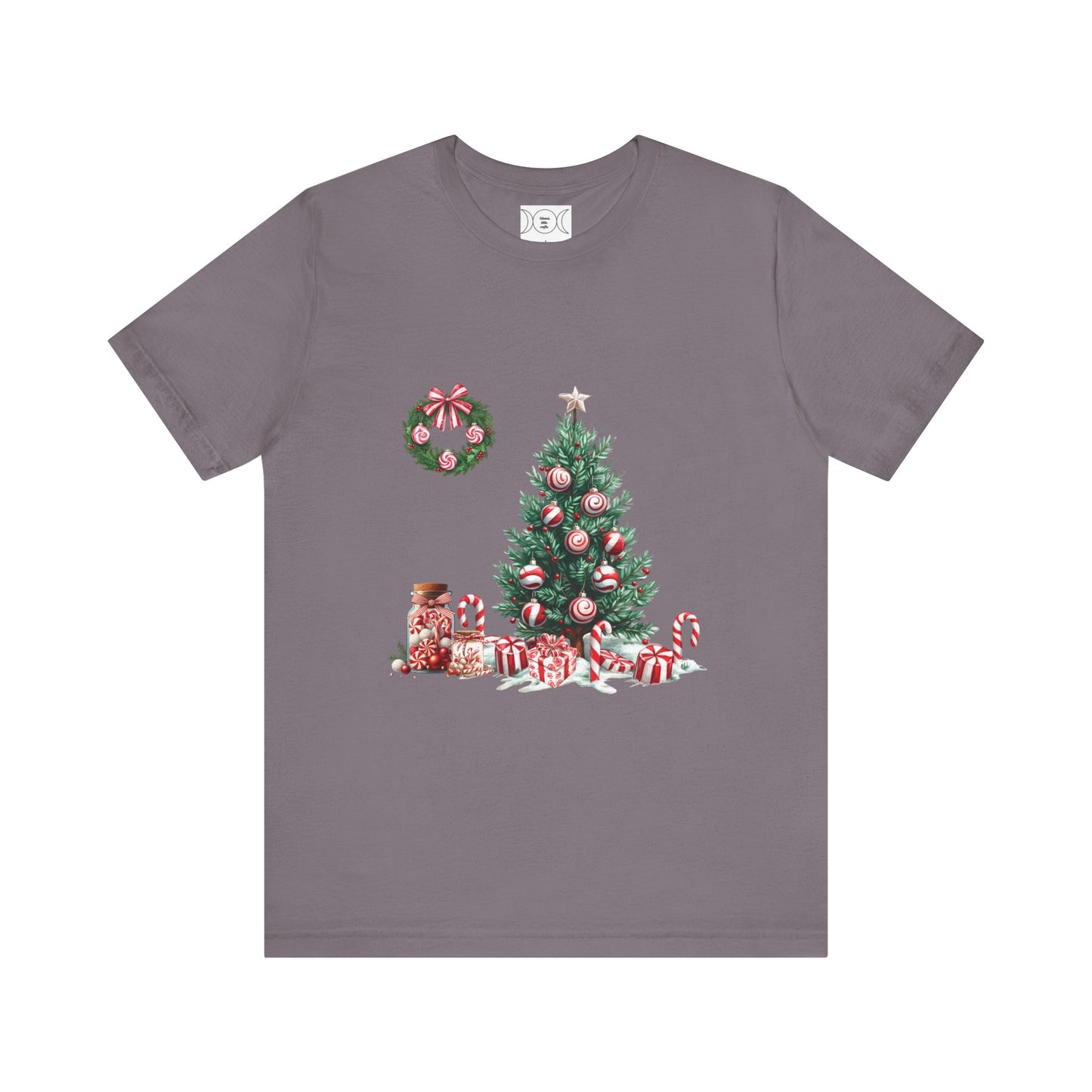 Peppermint Christmas, Unisex Jersey Short Sleeve Tee ( No sleeve design)