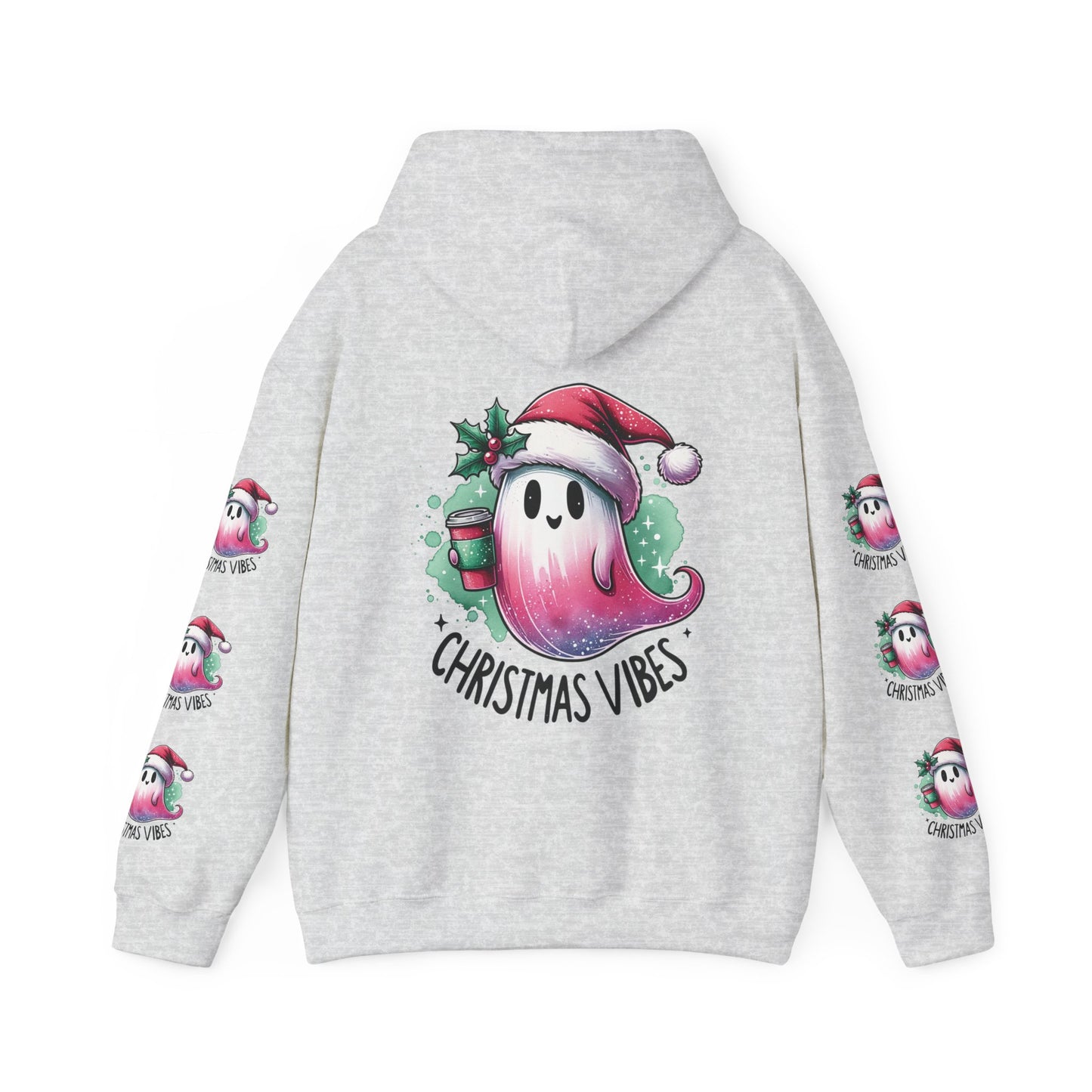 Christmas vibes , Unisex Heavy Blend™ Hooded Sweatshirt (side arm design)