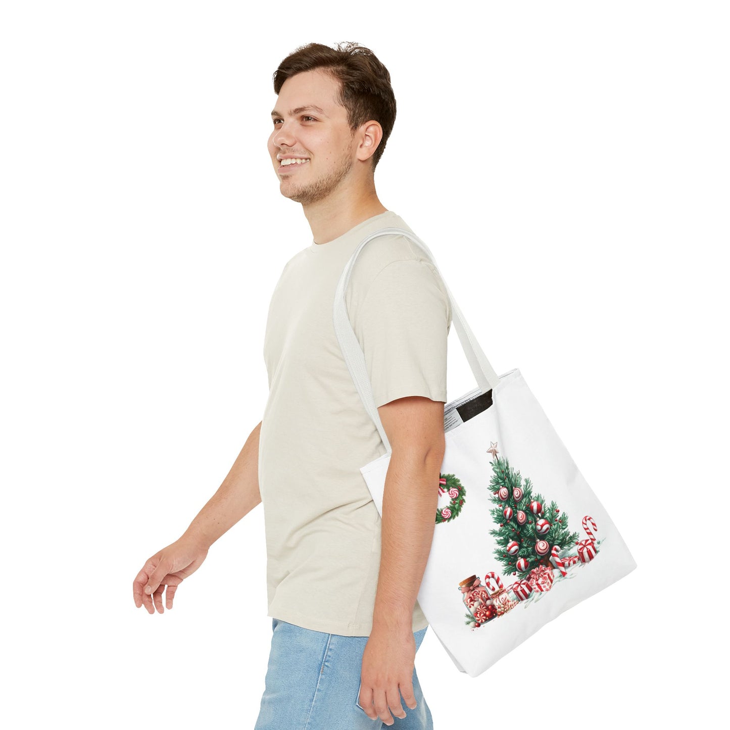 Peppermint Christmas, Tote Bag (AOP)