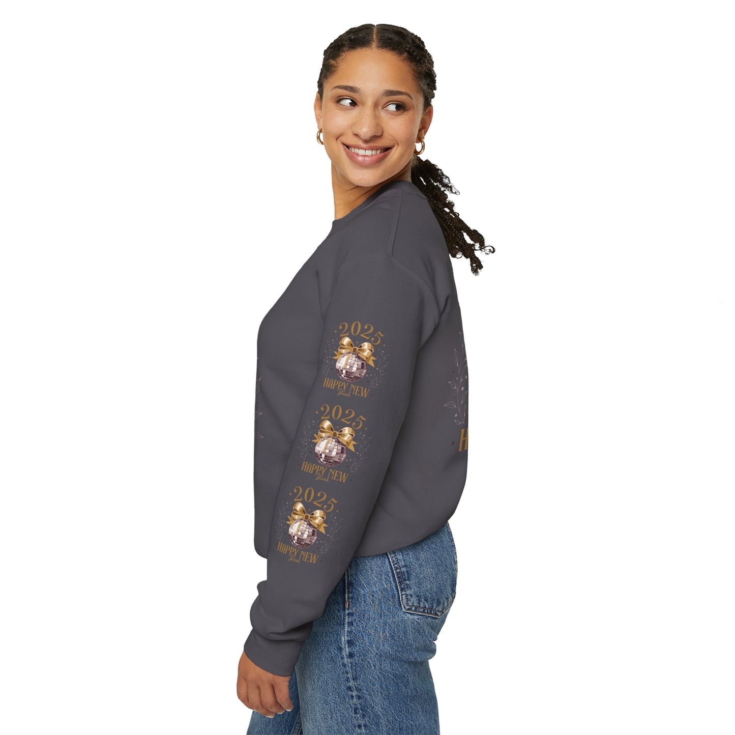 Happy year, Unisex Heavy Blend™ Crewneck Sweatshirt ( sleeve design)