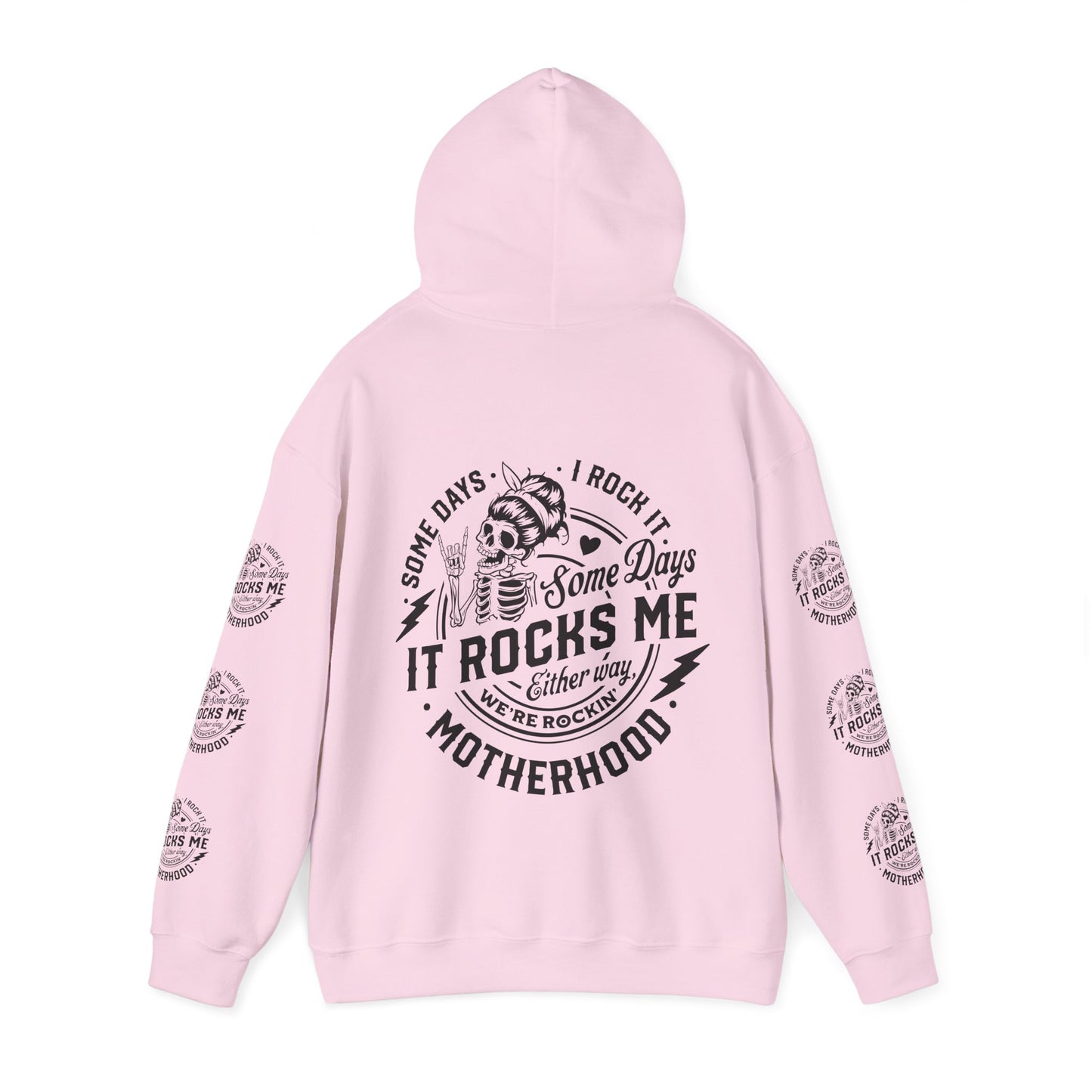 Rocking motherhood ,  Unisex Heavy Blend™ Hooded Sweatshirt (side arm design)