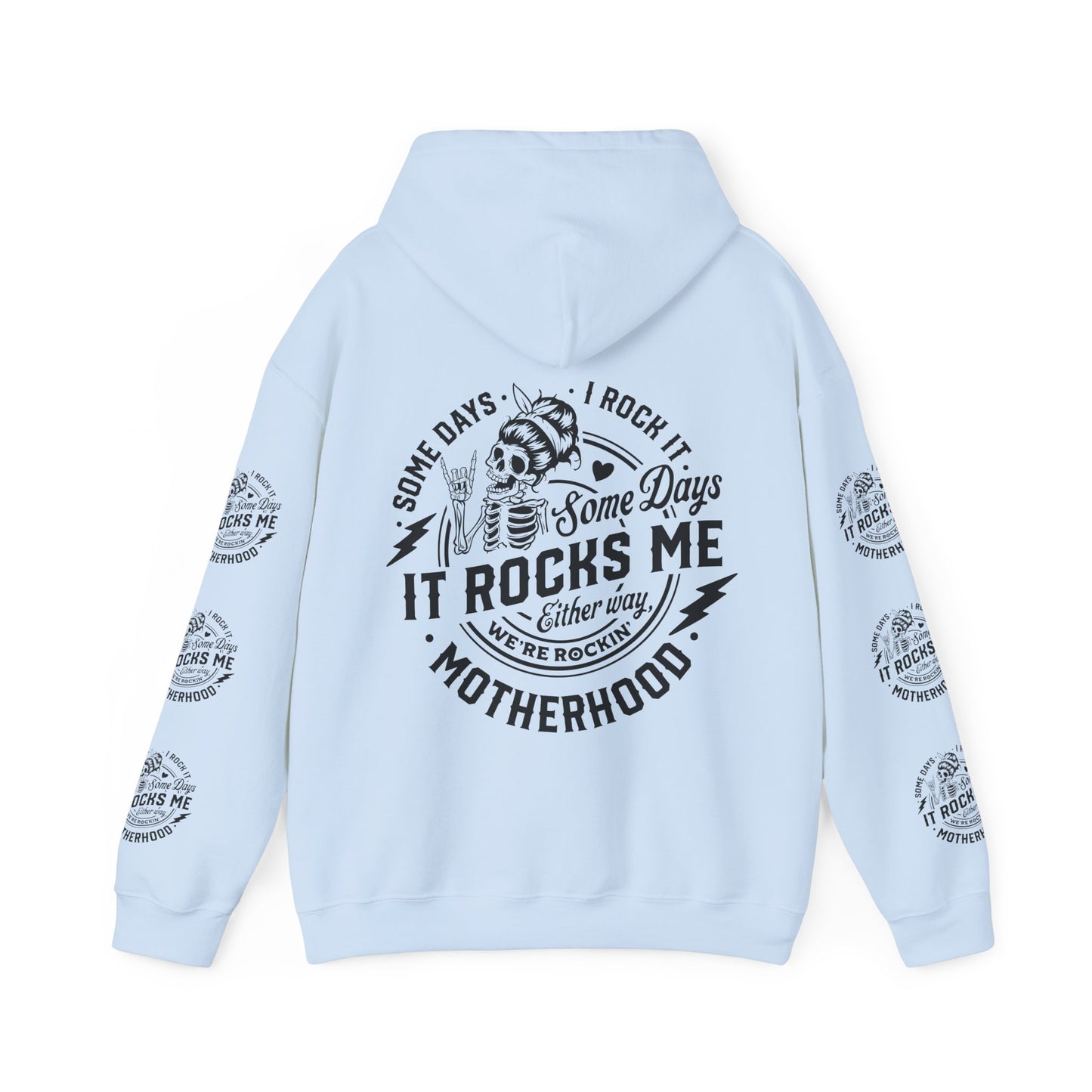 Rocking motherhood ,  Unisex Heavy Blend™ Hooded Sweatshirt (side arm design)