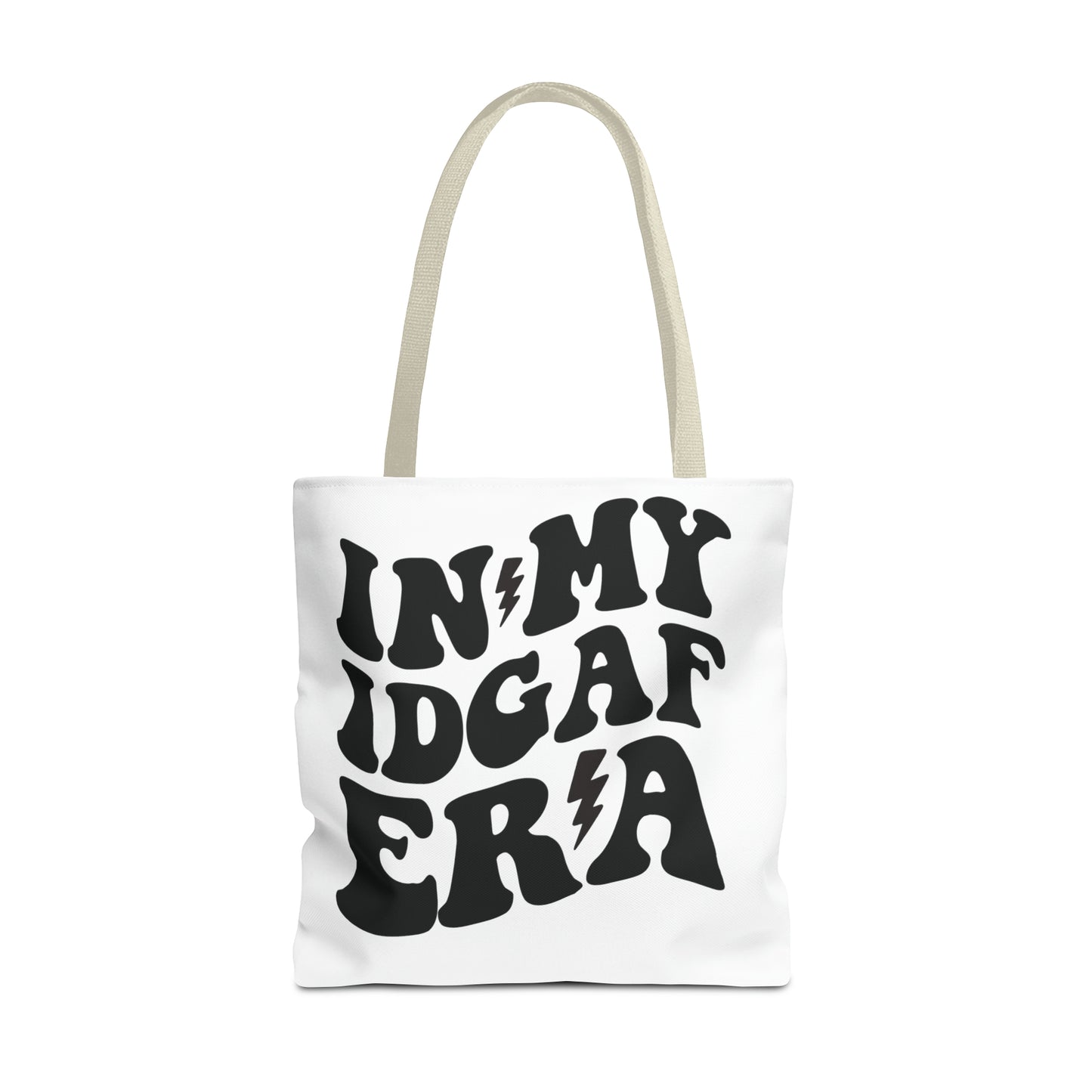 In my IDGAF era, Tote Bag (AOP)