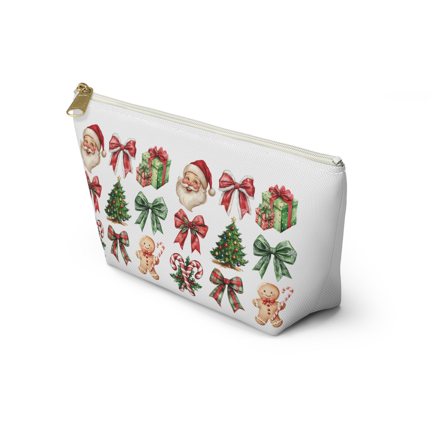 Christmas Football and bows,  Accessory Pouch w T-bottoms