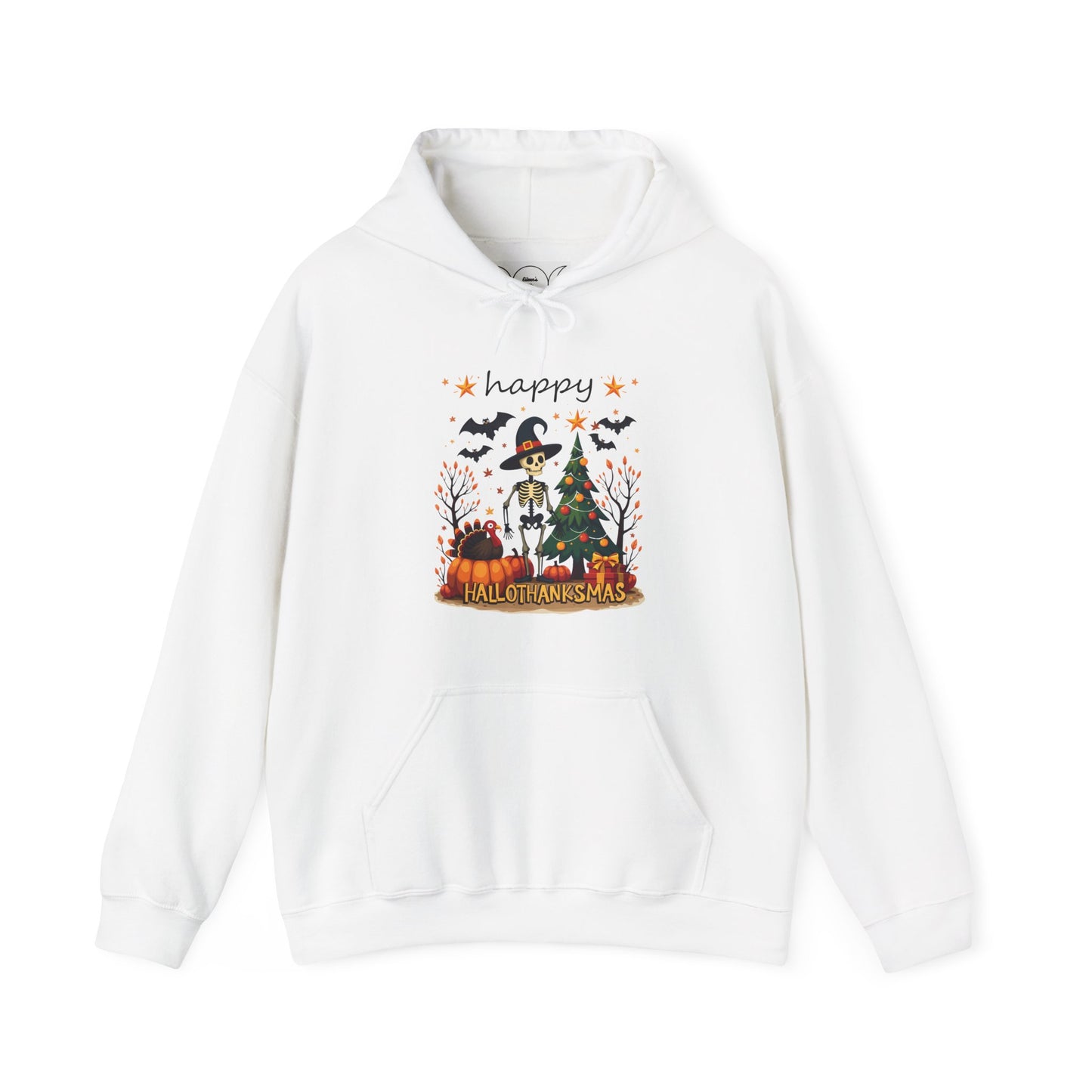 Happy hallothankmas ,  Unisex Heavy Blend™ Hooded Sweatshirt (no side arm design)