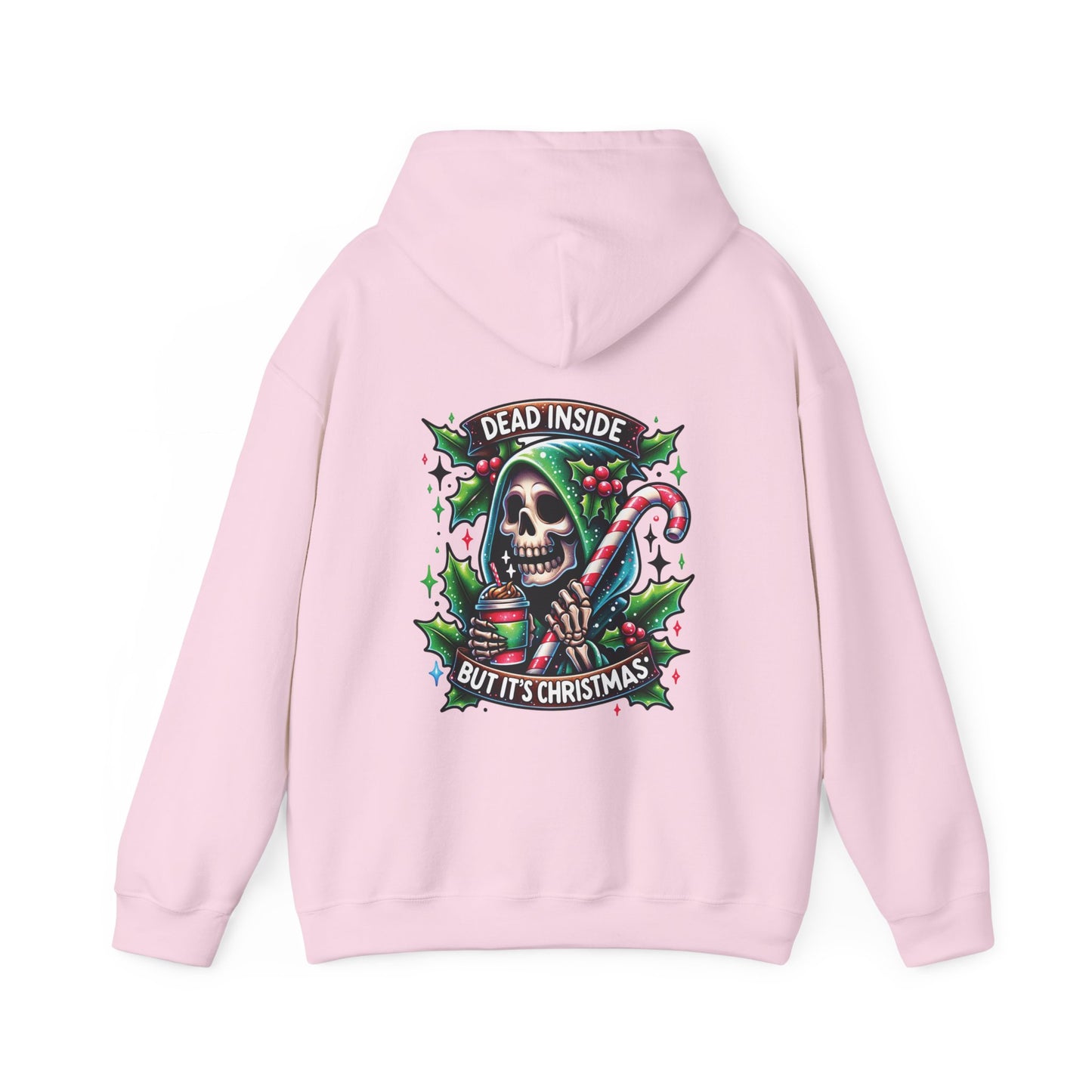 Dead inside but it’s Christmas,  Unisex Heavy Blend™ Hooded Sweatshirt (no sleeve arm design)