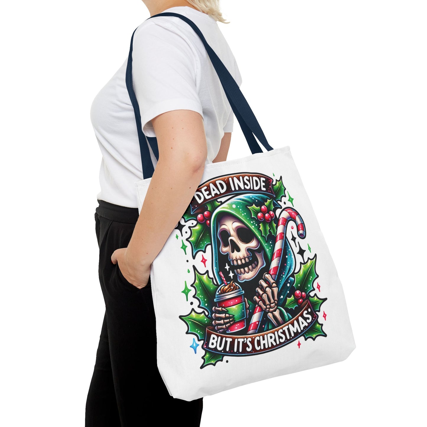 Dead inside but it’s Christmas, Tote Bag (AOP)