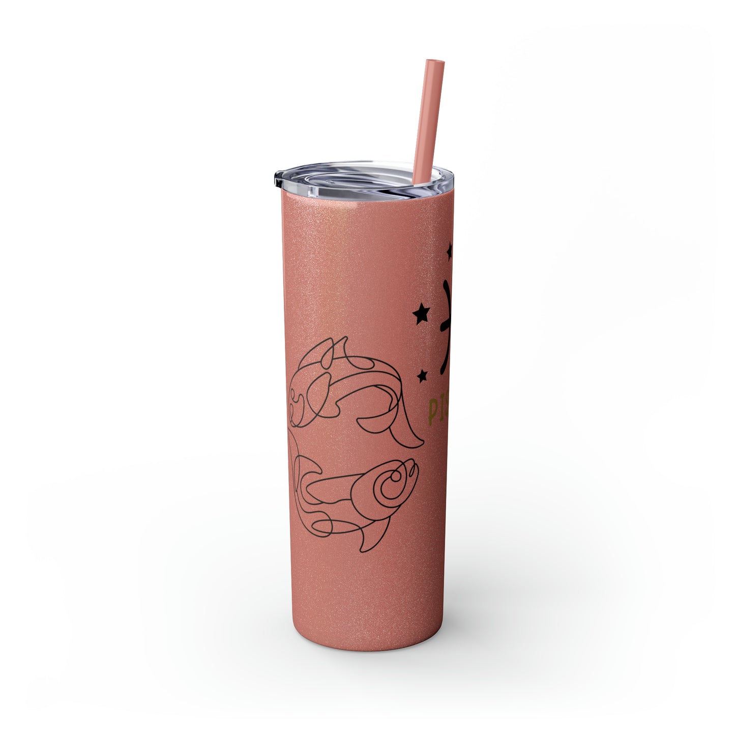 Pisces , Skinny Tumbler with Straw, 20oz