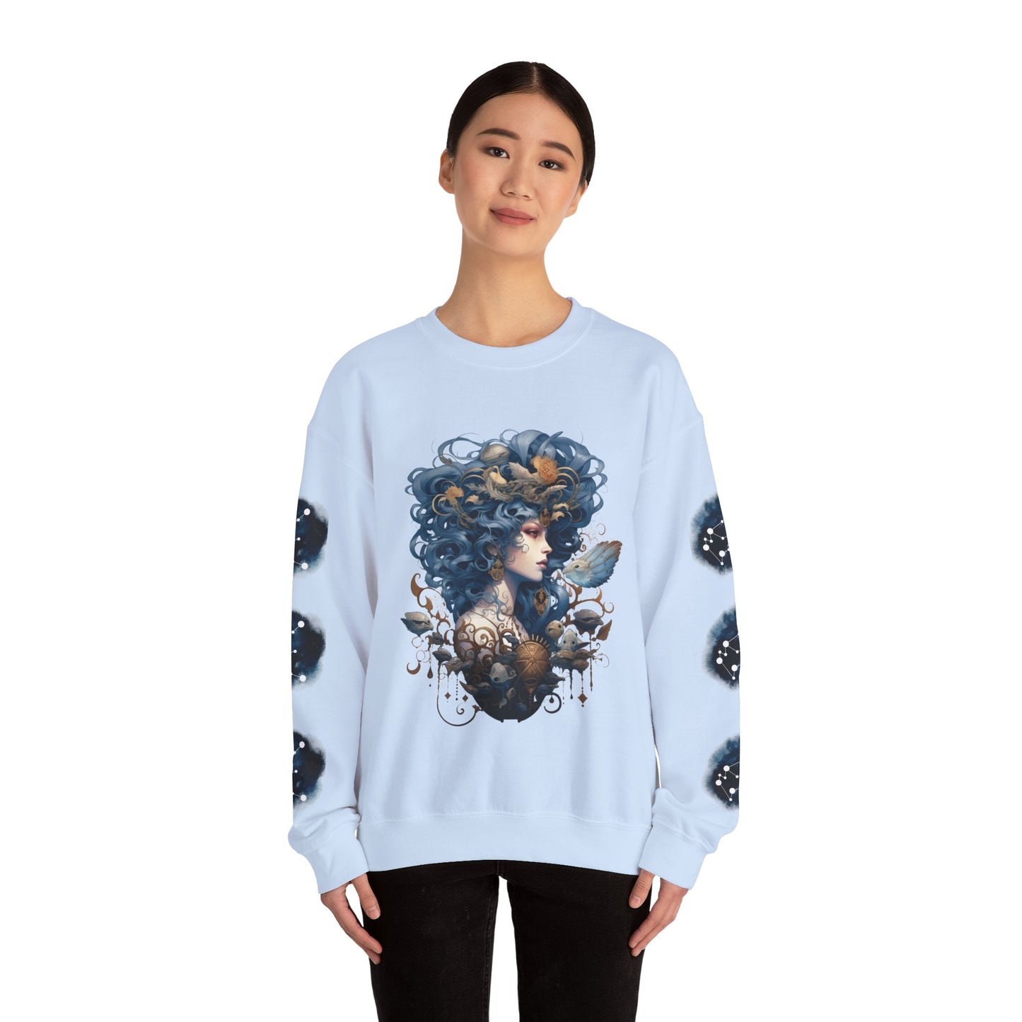 Aquarius , ™ Crewneck Sweatshirt ( side arm design)