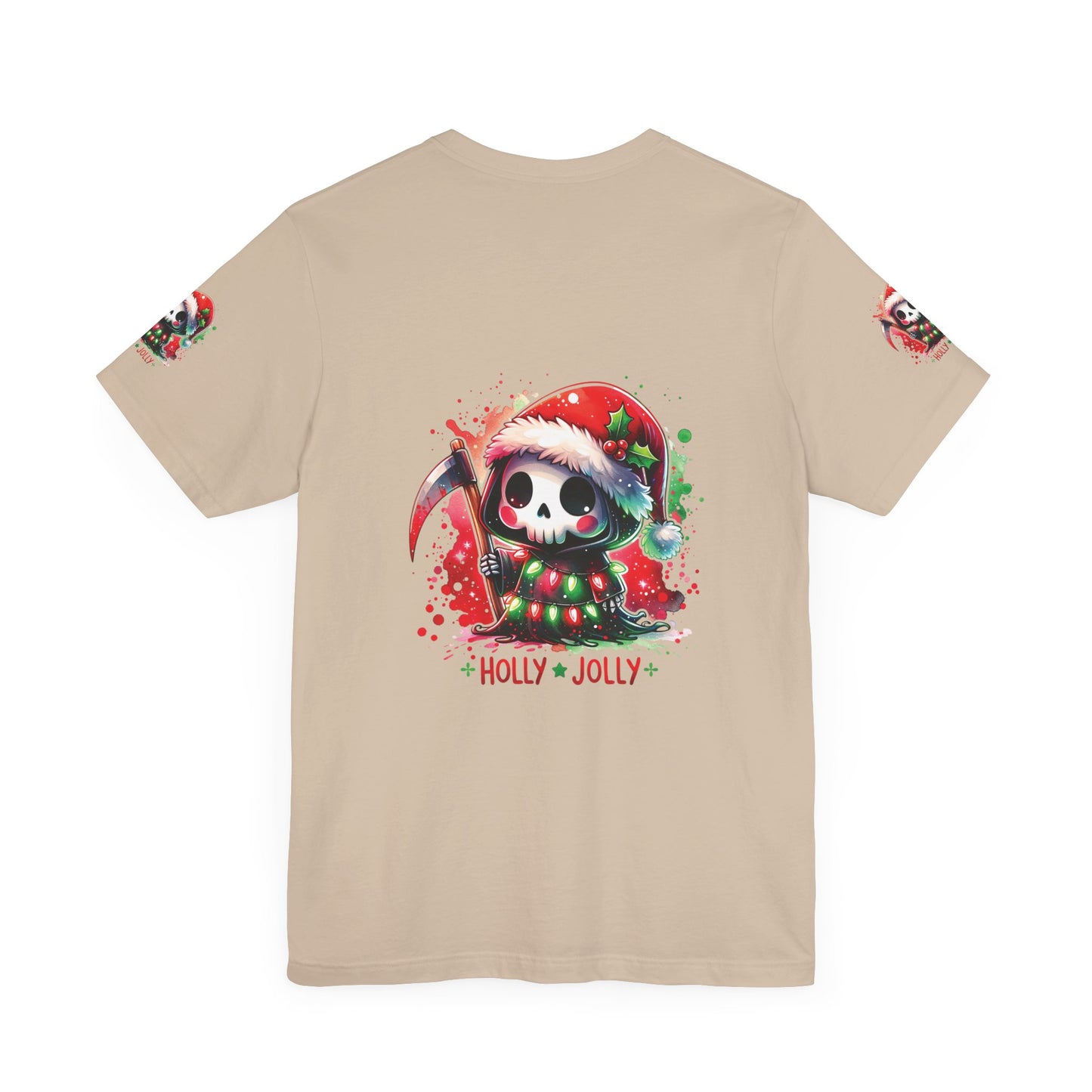 Copy of Holly jolly , Unisex Jersey Short Sleeve Tee ( sleeve design)