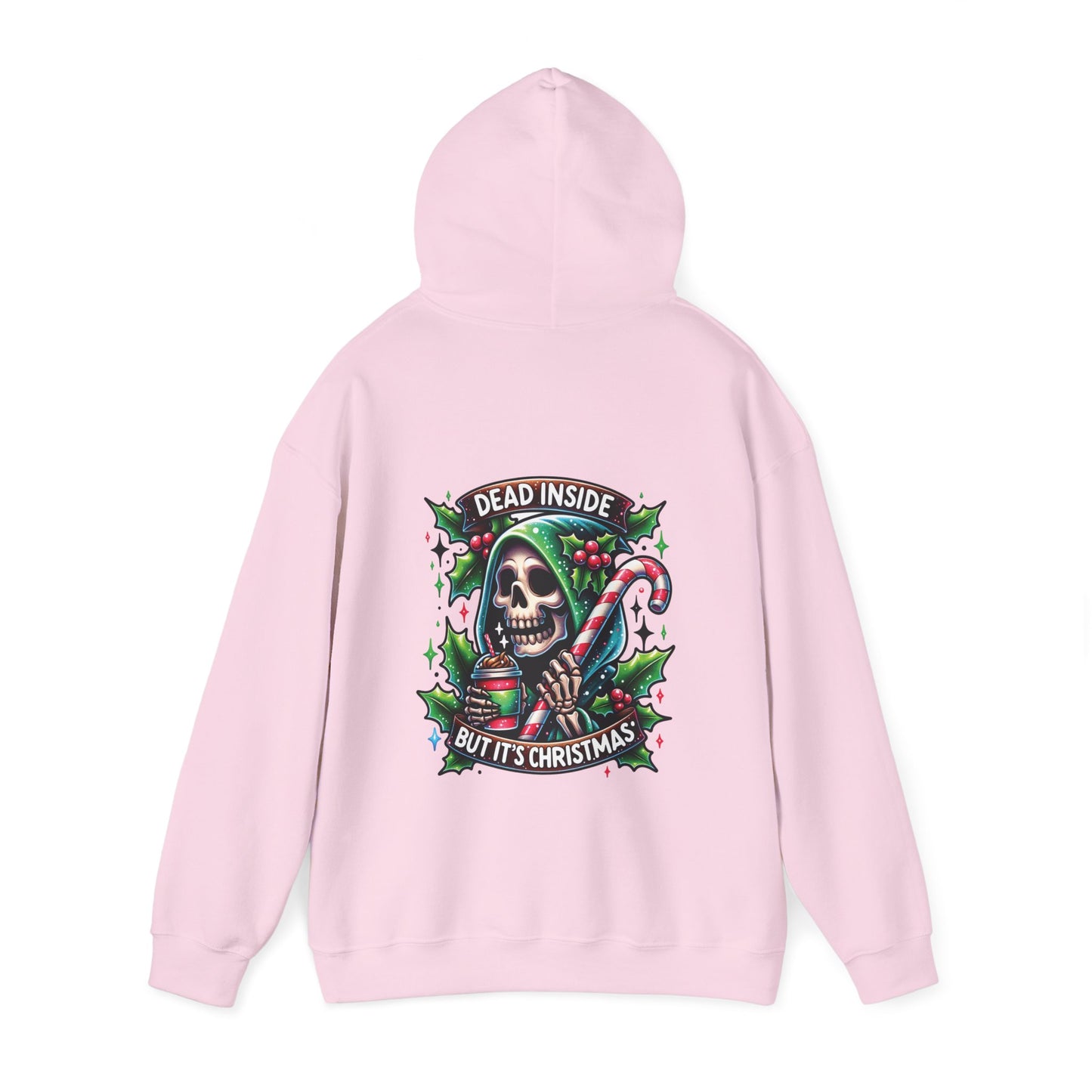 Dead inside but it’s Christmas,  Unisex Heavy Blend™ Hooded Sweatshirt (no sleeve arm design)