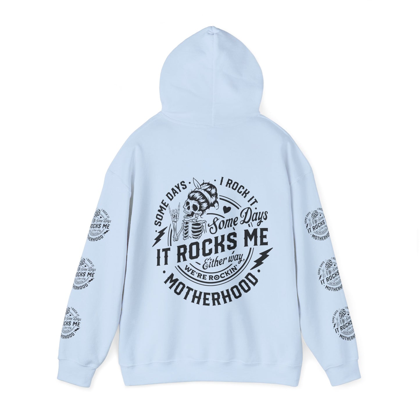 Rocking motherhood ,  Unisex Heavy Blend™ Hooded Sweatshirt (side arm design)