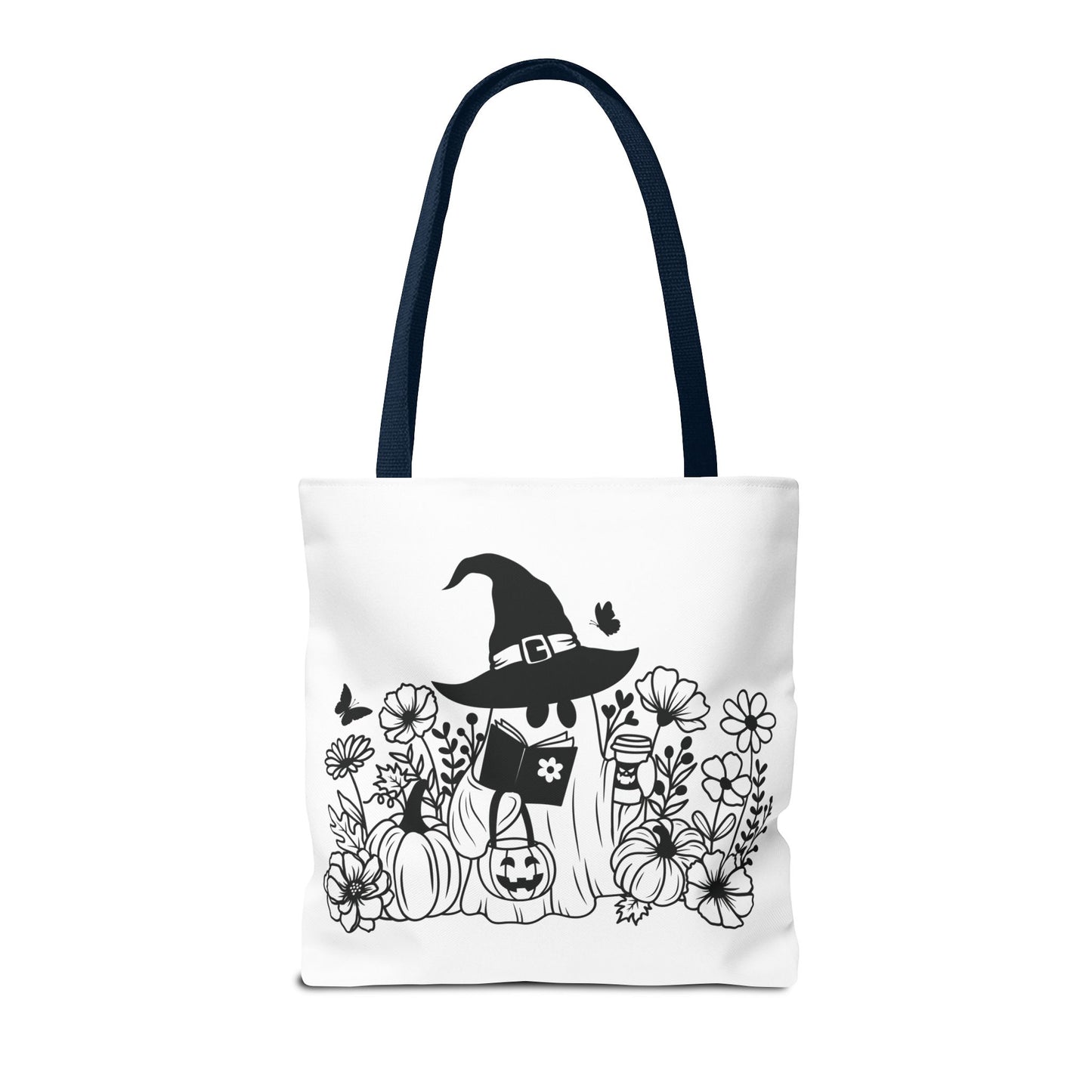 Cozy boo reading, Tote Bag (AOP)