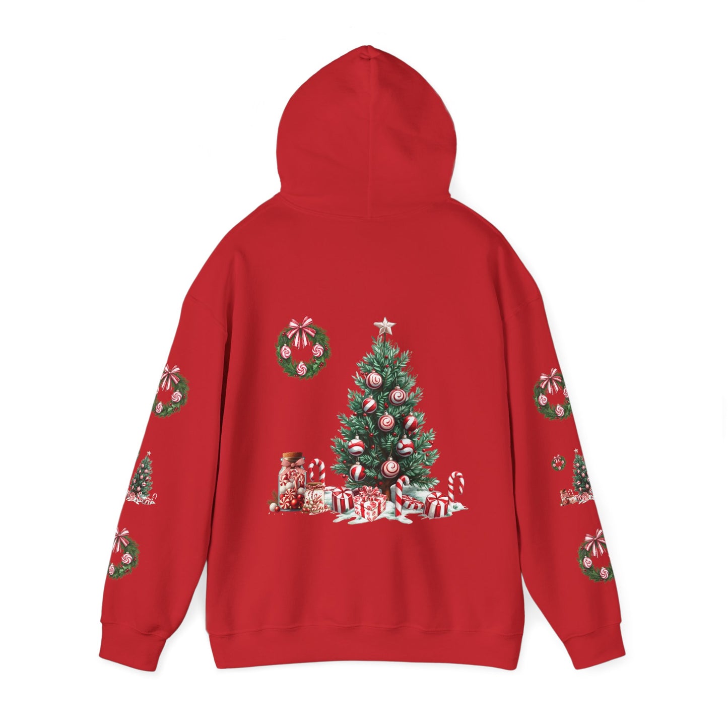 Peppermint Christmas,  Unisex Heavy Blend™ Hooded Sweatshirt (no side arm design)