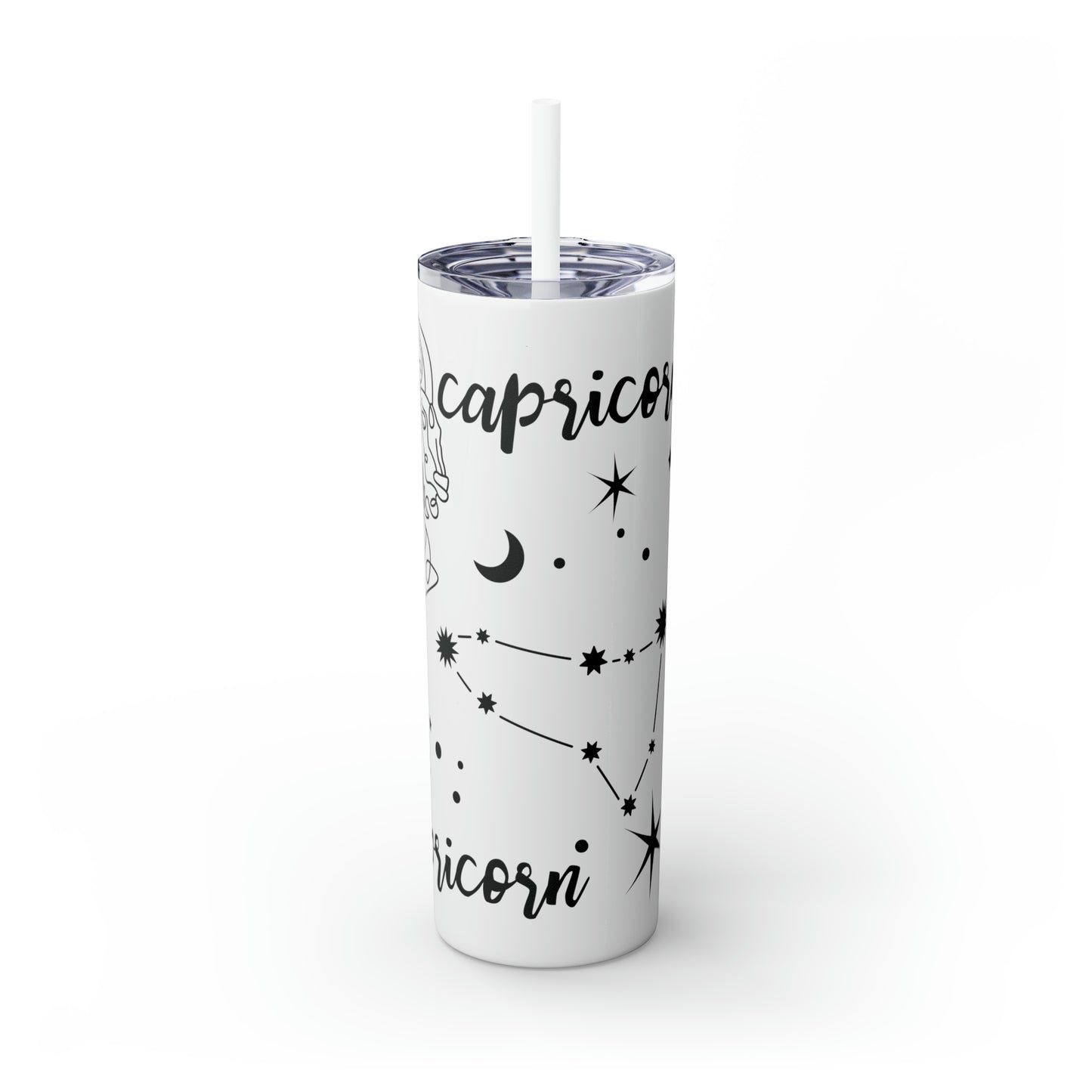 Capricorn Skinny Tumbler with Straw, 20oz