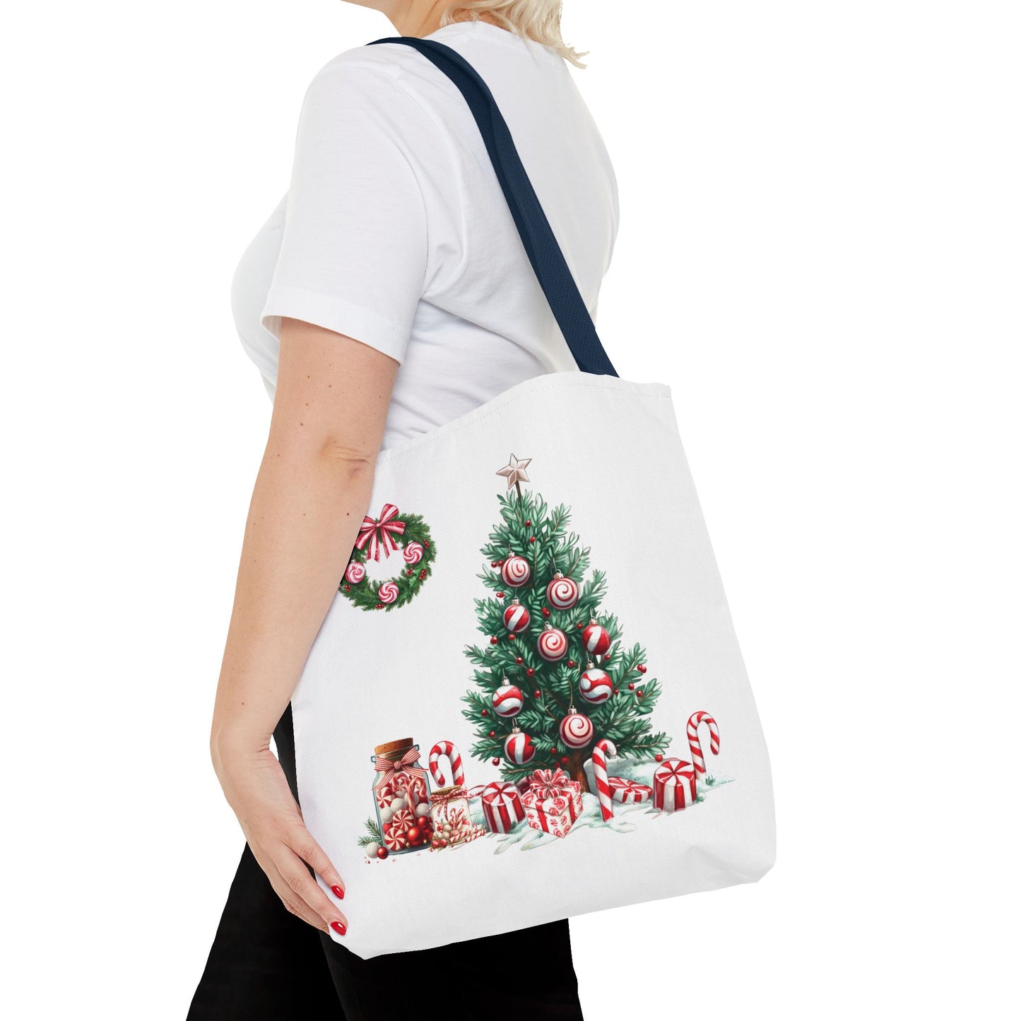 Peppermint Christmas, Tote Bag (AOP)