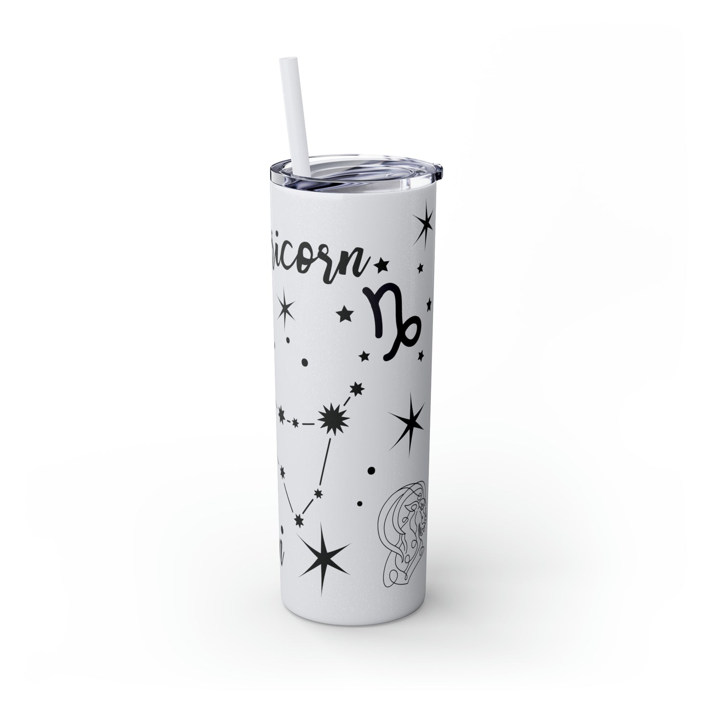 Capricorn Skinny Tumbler with Straw, 20oz