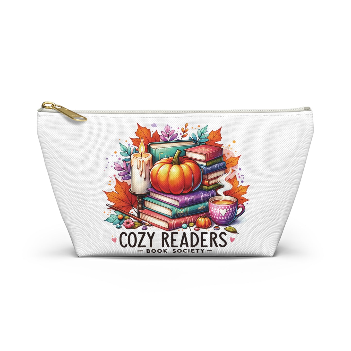 Cozy reader book society,  Accessory Pouch w T-bottoms