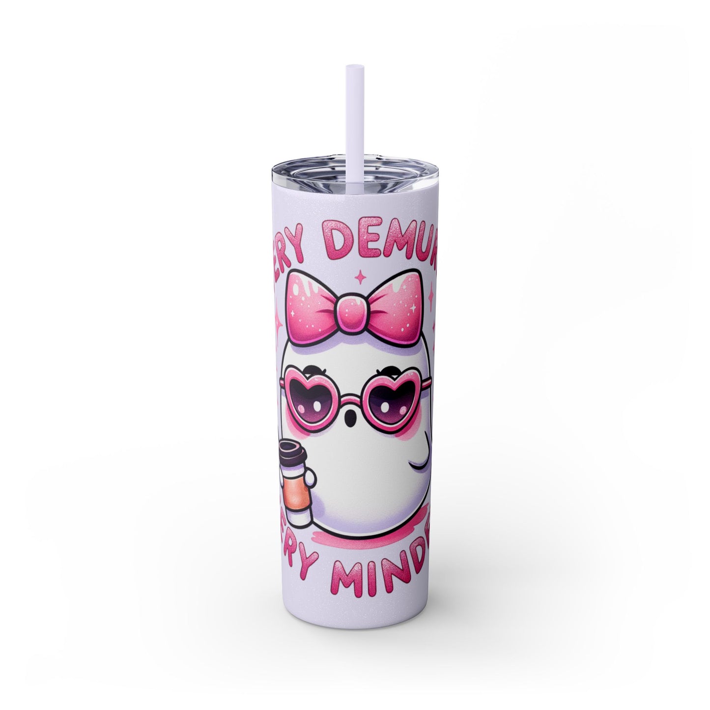 Very demure, Skinny Tumbler with Straw, 20oz