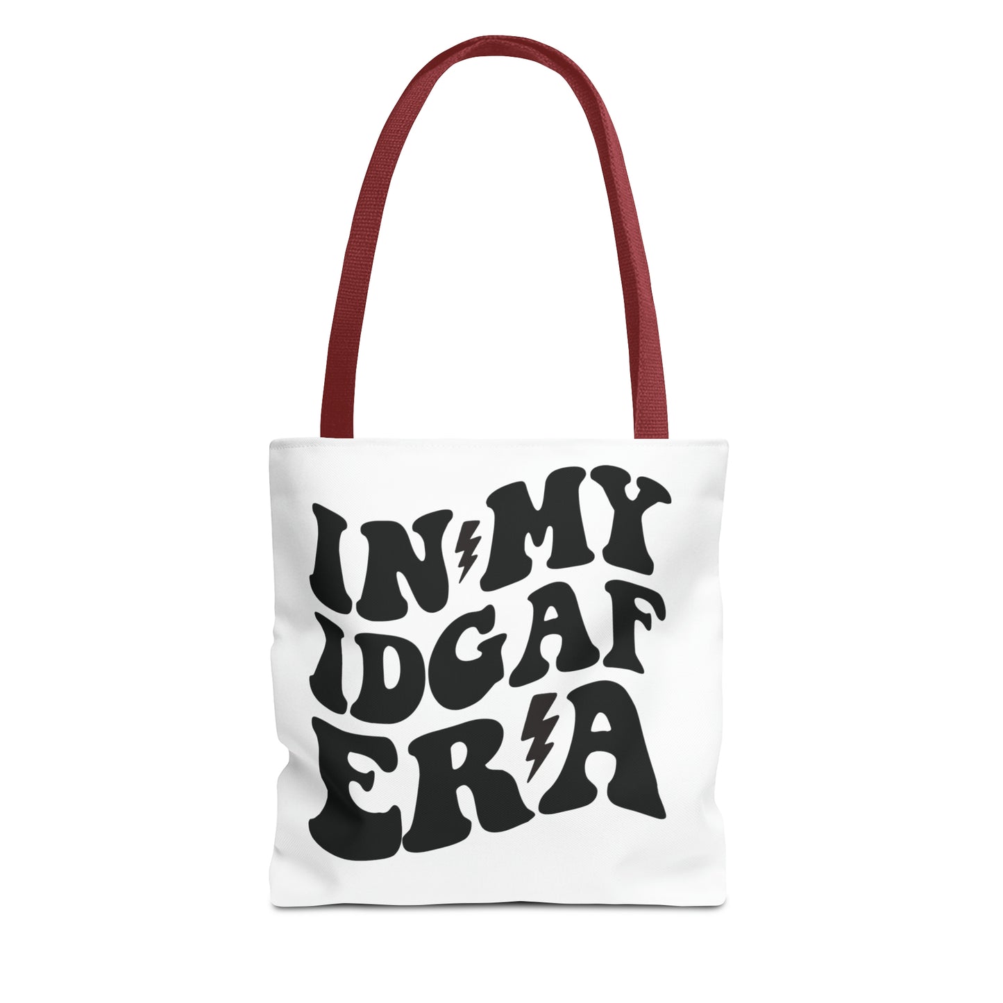 In my IDGAF era, Tote Bag (AOP)