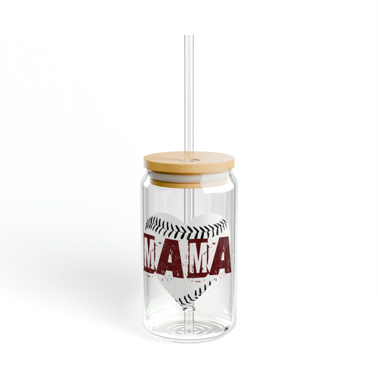 Baseball mama, Sipper Glass, 16oz