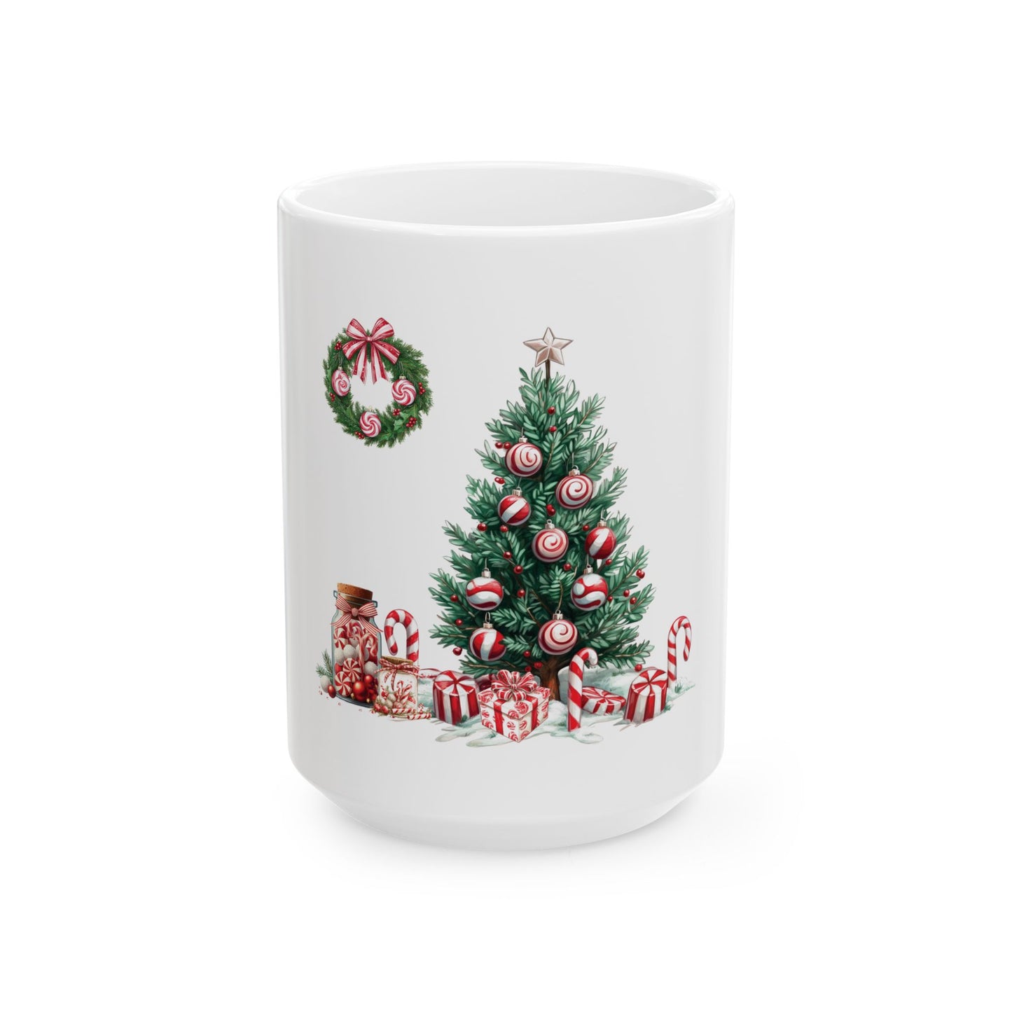 Peppermint Christmas , Ceramic Mug 11oz & 15 oz