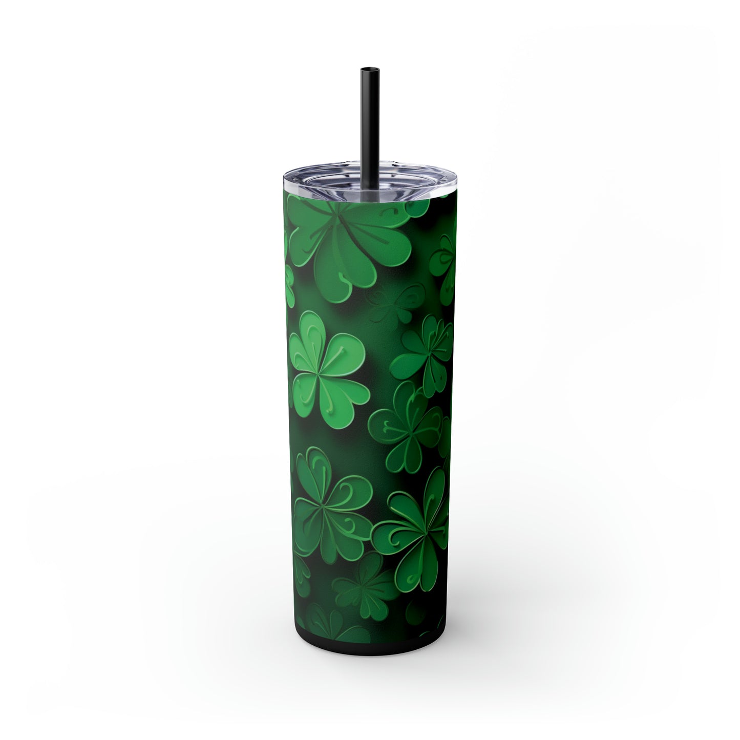 Lucky clovers, Skinny Tumbler with Straw, 20oz