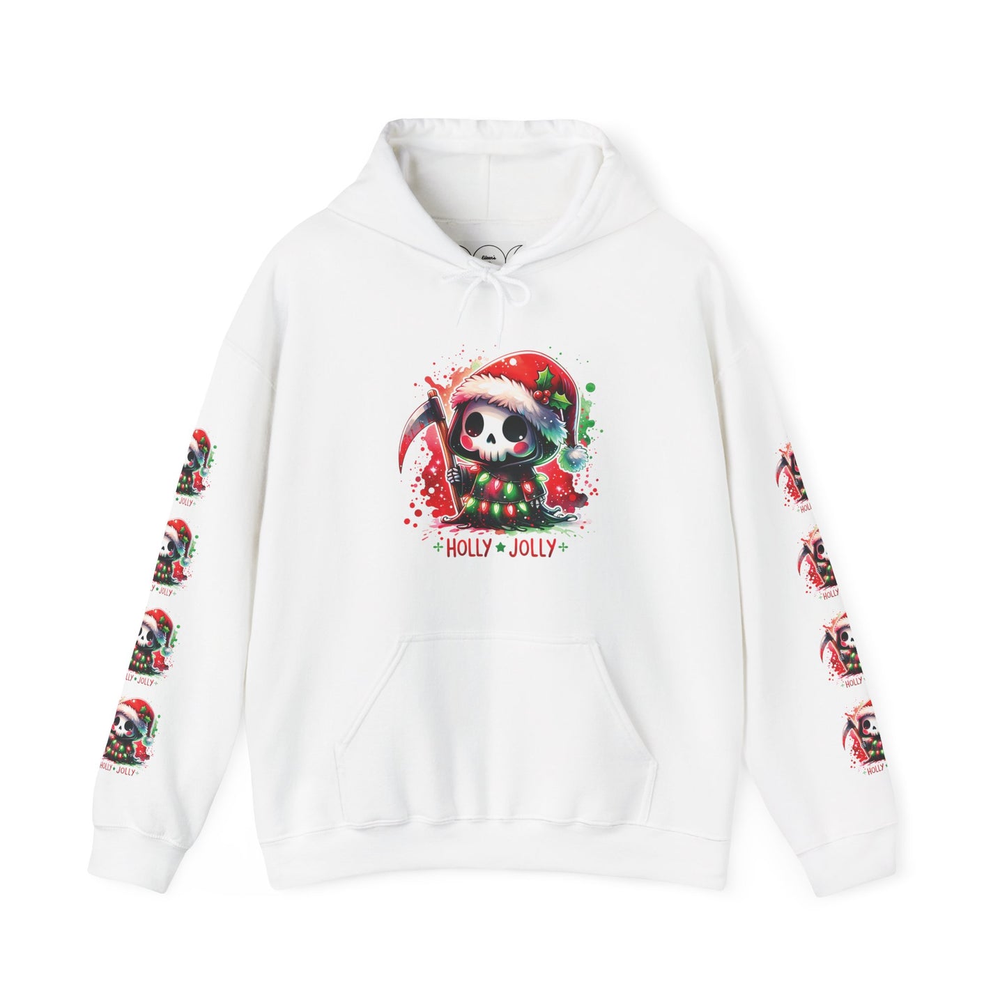 Holly jolly, Unisex Heavy Blend™ Hooded Sweatshirt (no side arm design)