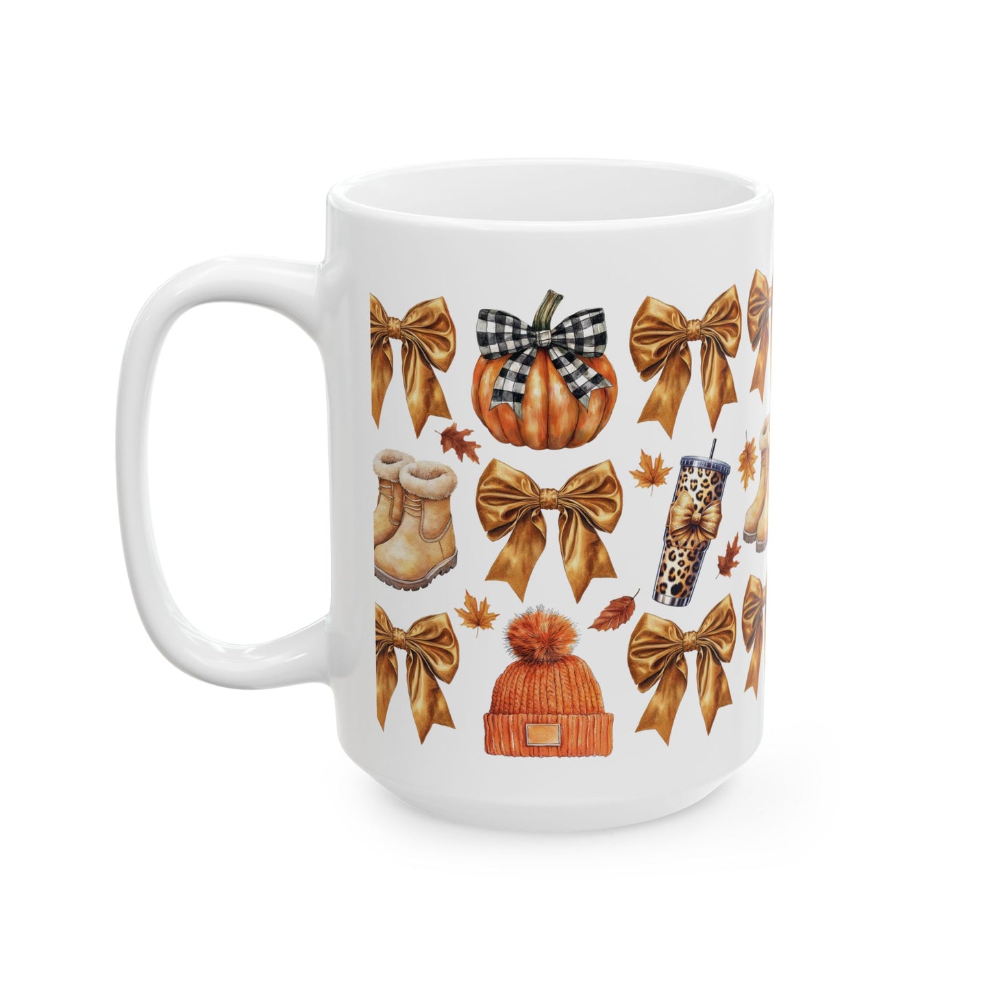 Fall and bows, Ceramic Mug 11oz & 15 oz