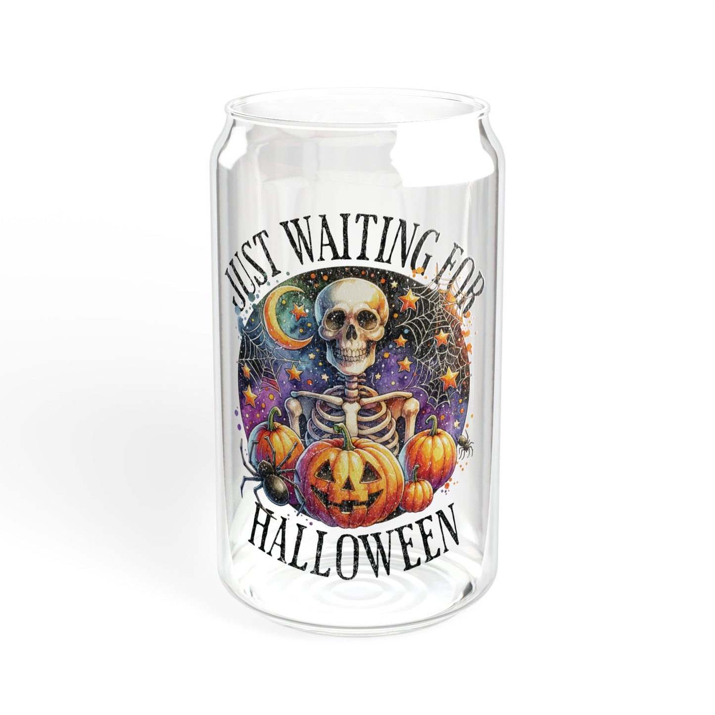 Just waiting for Halloween , Sipper Glass, 16oz