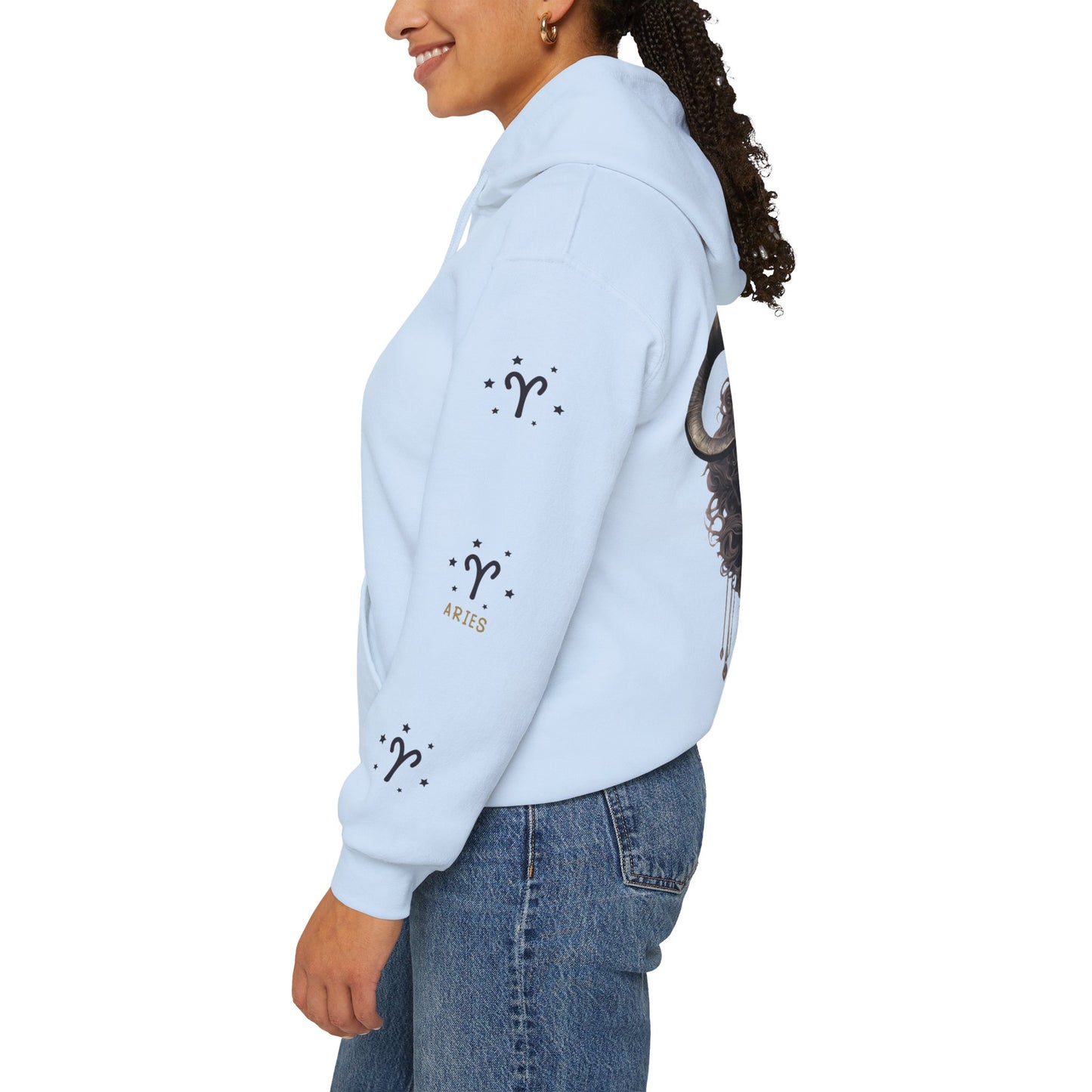 Aries,  Unisex Heavy Blend™ Hooded Sweatshirt (no side arm design)