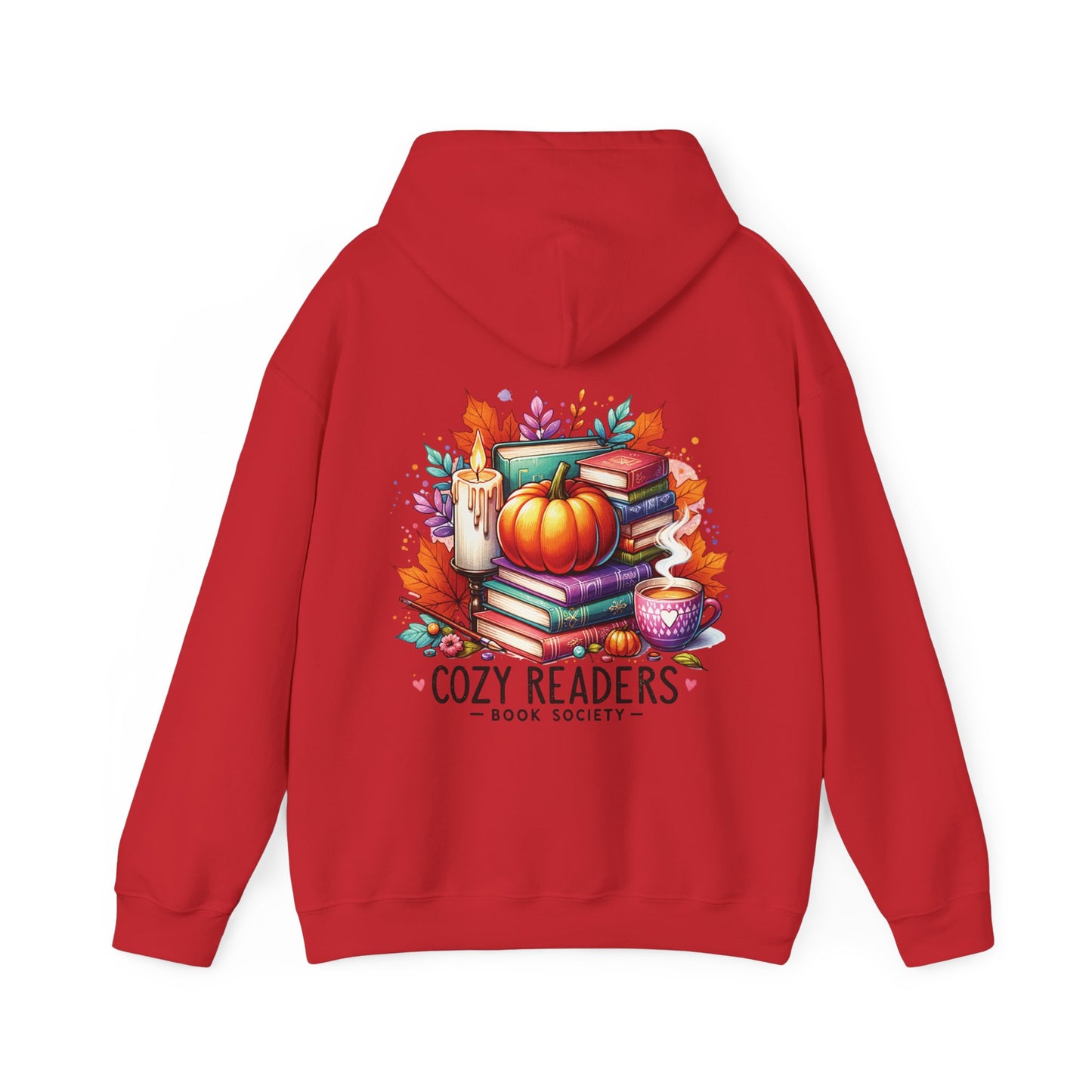 Cozy reader book society,  Unisex Heavy Blend™ Hooded Sweatshirt (no side arm design)