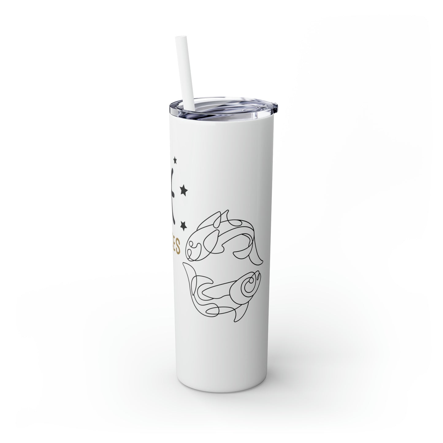 Pisces , Skinny Tumbler with Straw, 20oz