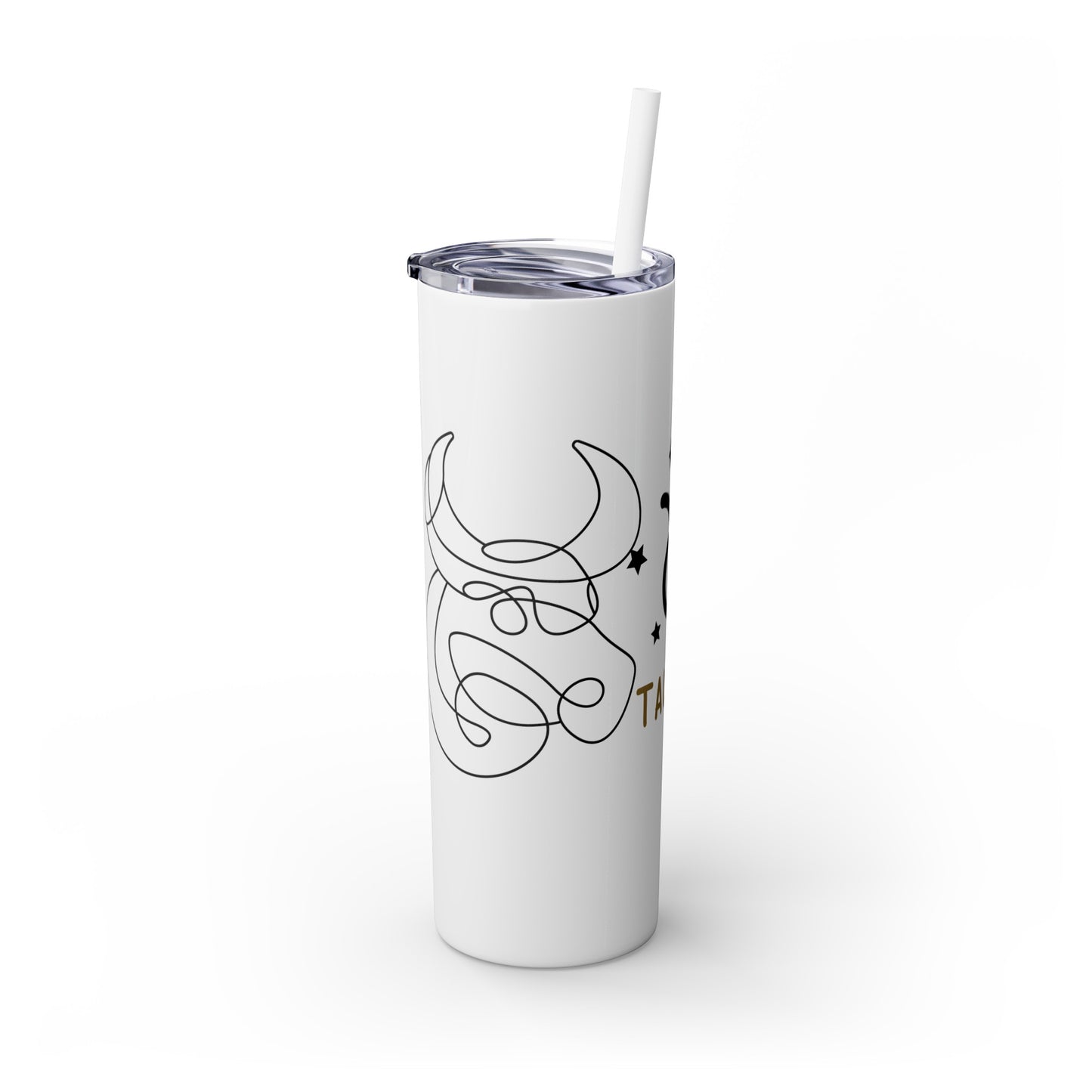 Taurus, Skinny Tumbler with Straw, 20oz