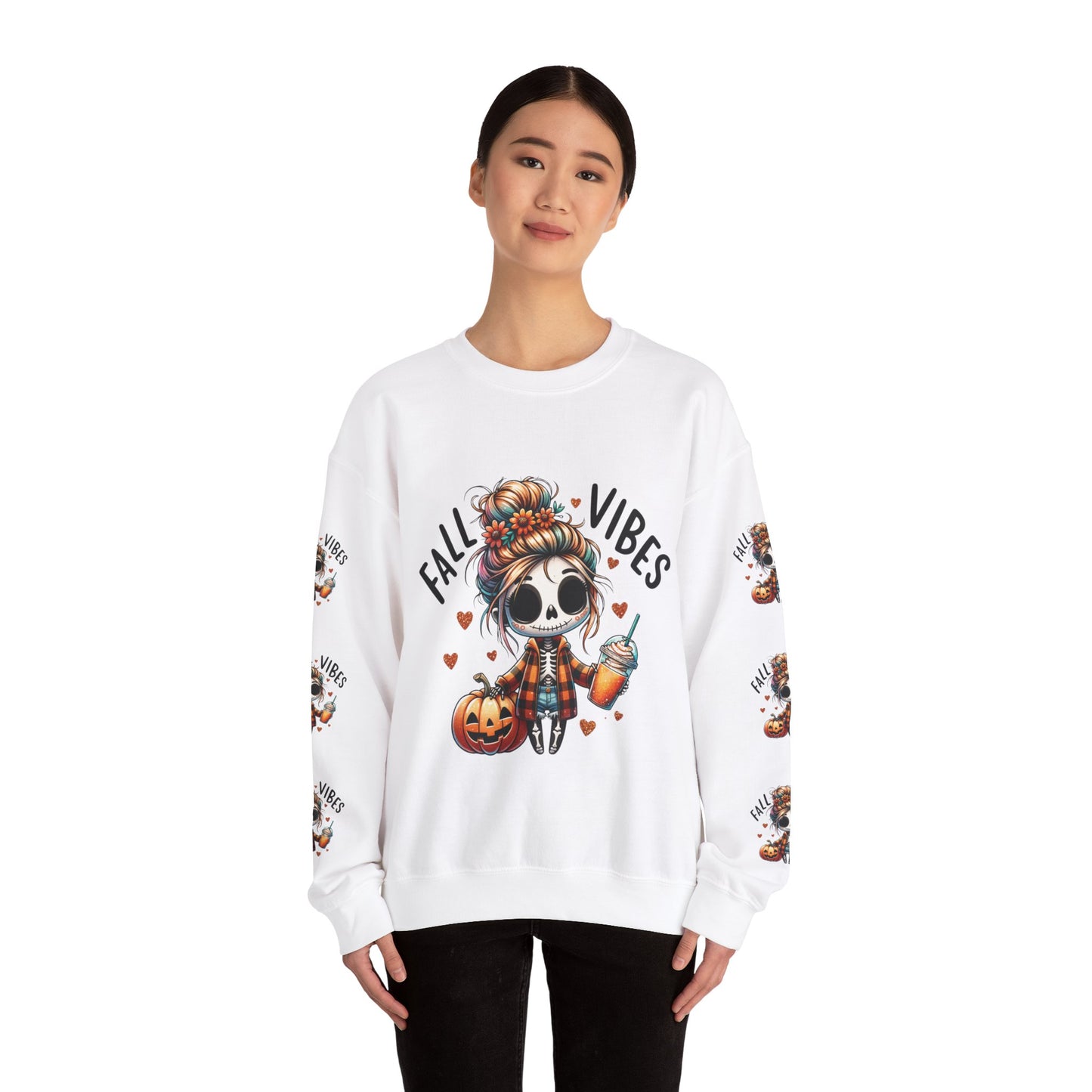 Fall vibes, ™ Crewneck Sweatshirt ( sleeve design )