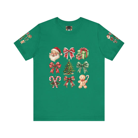 Christmas and bows, Unisex Jersey Short Sleeve Tee